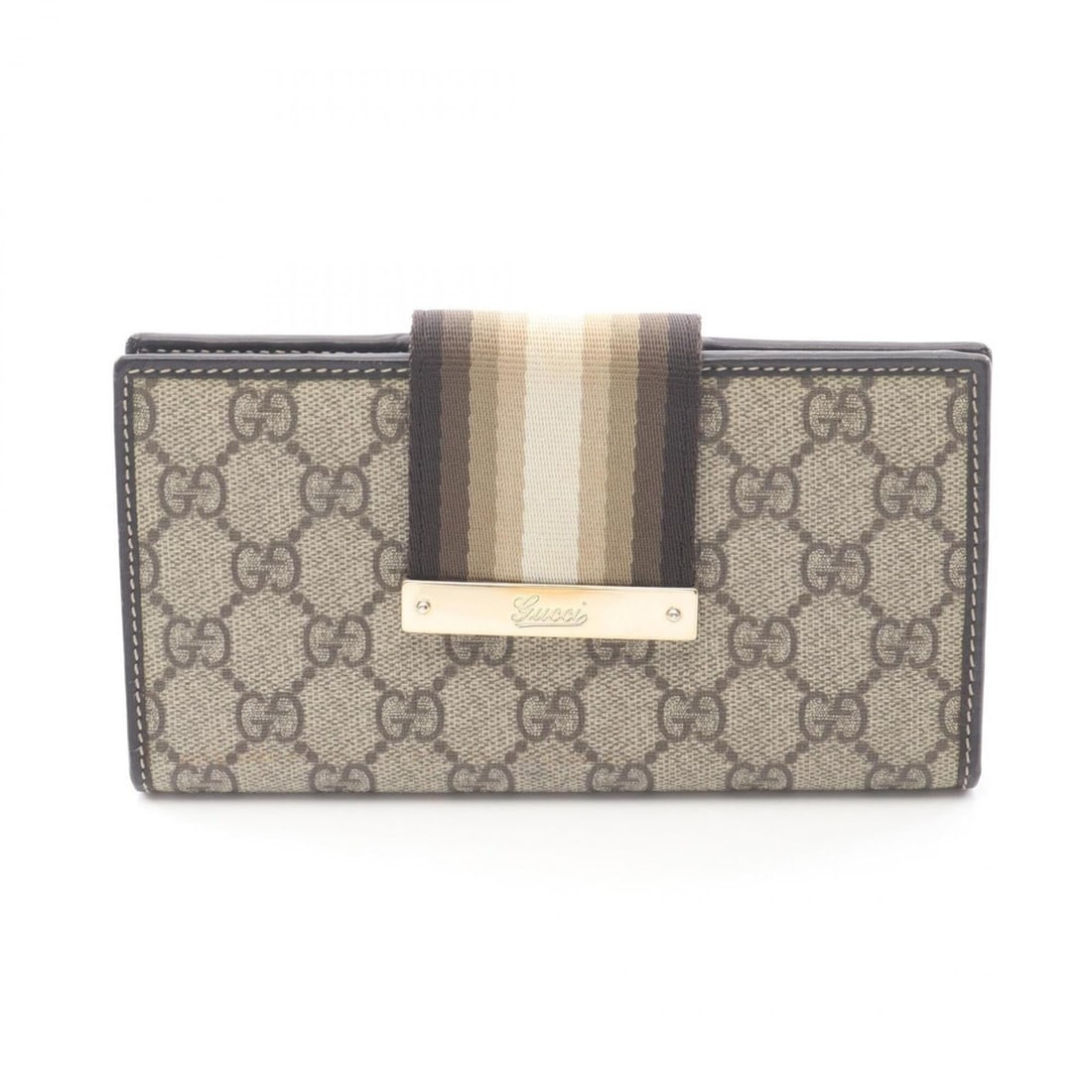 Gucci GG Supreme Bi-fold Long Wallet, Leather, Women's, Beige/Brown: --- Catalog ---Category: SizeSize (HxWxD): 9.5cm x 18cm x 1.5cm / 3.74'' x 7.08'' x 0.59''Category: DesignType: Long wallet (bi-fold)Color: Beige, BrownGender: WomenMaterial: Leather , PVC Category: G