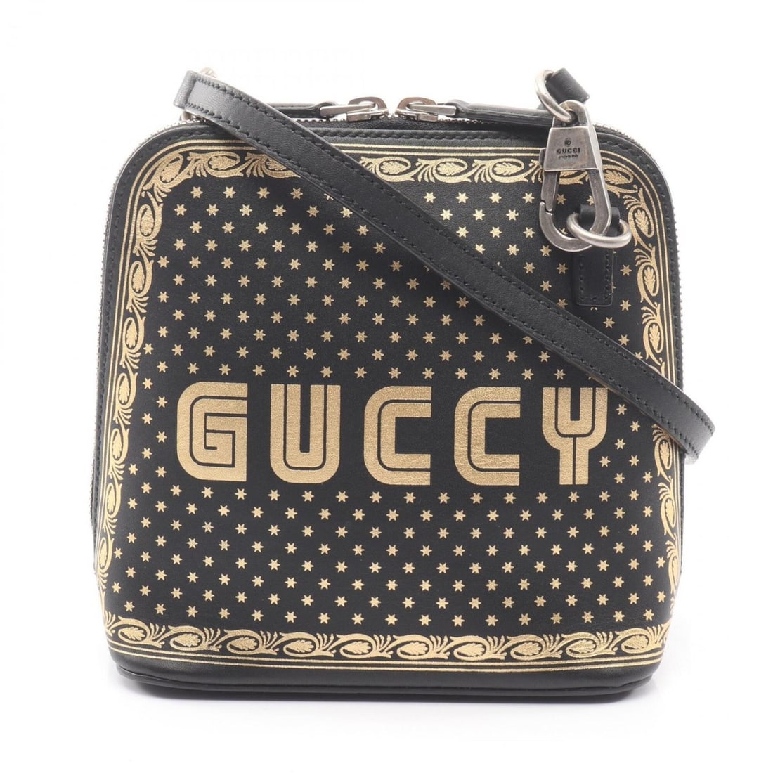 Gucci GUCCY SEGA Shoulder Bag Handbag Leather Women's Black/Gold Tone 511189: --- Catalog ---Category: SizeSize (HxWxD): 16.5cm x 16.5cm x 8cm / 6.49'' x 6.49'' x 3.14''Strap Length: 130cm - 165cm / 51.18'' - 64.96''Category: DesignType: Handbag, Shoulder bagColor: Black, GoldG