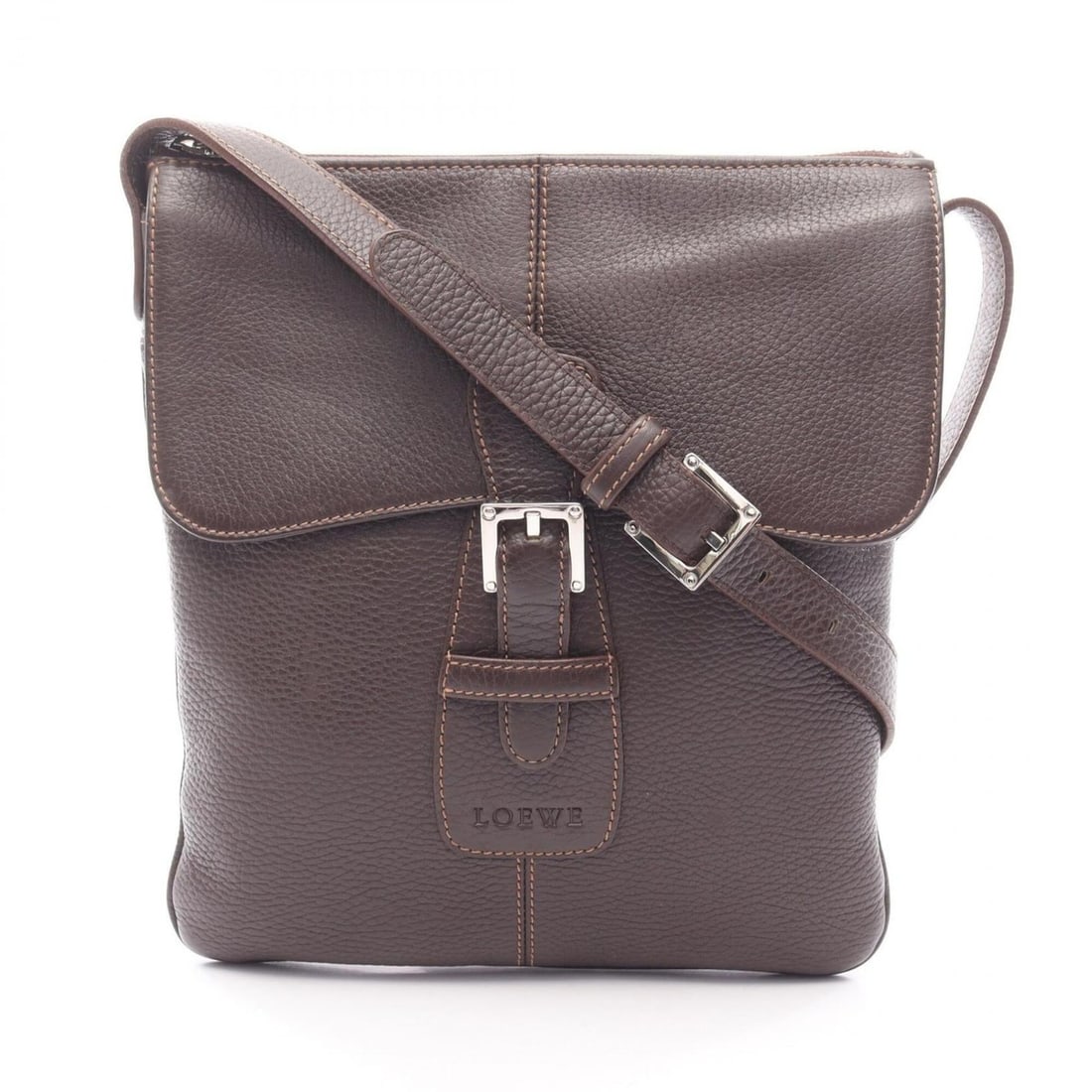 Loewe Senda Shoulder Bag/Handbag, Leather, Women's, Brown: --- Catalog ---Category: SizeSize (HxWxD): 26cm x 23cm x 2cm / 10.23'' x 9.05'' x 0.78''Category: DesignType: Shoulder bagColor: BrownGender: WomenMaterial: Leather Category: GeneralBrand: Loewe--- It