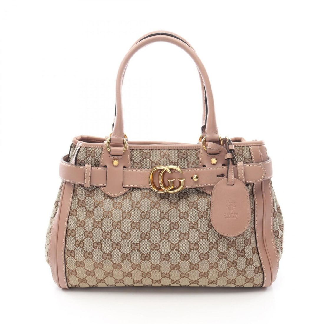 Gucci GG Running Canvas Tote Bag Handbag Leather Women's Beige/Pink 247183: --- Catalog ---Category: SizeSize (HxWxD): 25cm x 35cm x 15cm / 9.84'' x 13.77'' x 5.9''Category: DesignType: Handbag, Tote bagColor: Beige, PinkGender: WomenMaterial: GG canvas , Leather Category: Ge