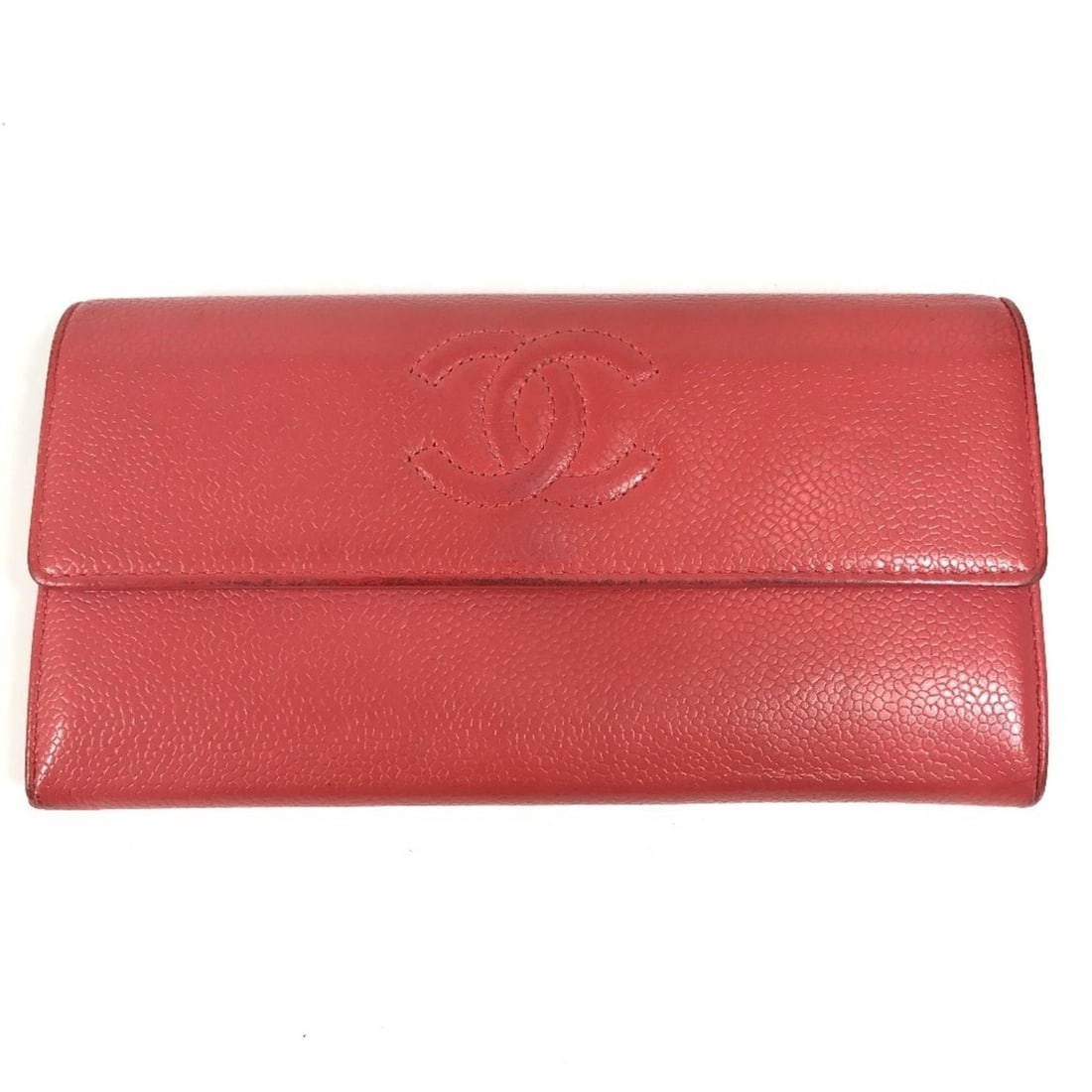 CHANEL CC Coco Mark Logo Long Wallet, Flap Closure, Caviar Leather, Men's & Women's, Red: --- Catalog ---Category: SizeSize (HxWxD): 10.5cm x 19.5cm / 4.13'' x 7.67''Category: DesignType: Long wallet (bi-fold)Color: Red colorGender: Men,Women,UnisexMaterial: Grained Calfskin Category: Gene