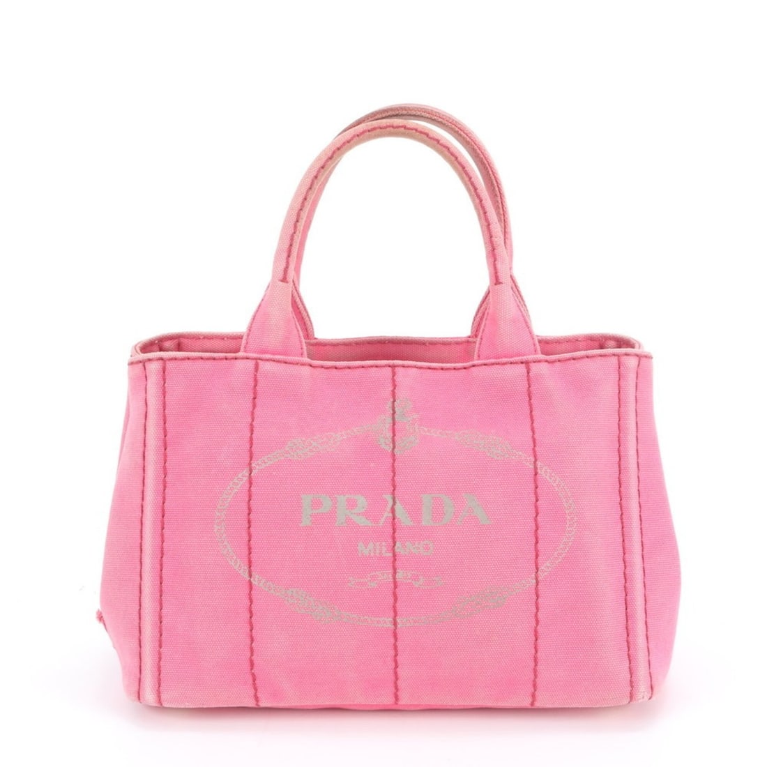 Prada Canapa Handbag Tote Bag, Triangle Logo, Pink, Brand, Women's: --- Catalog ---Category: SizeSize (HxWxD): 18cm x 28cm x 15cm / 7.08'' x 11.02'' x 5.9''Category: DesignType: Handbag, Tote bagColor: PinkGender: WomenCategory: GeneralBrand: PradaCountry of Origin: I