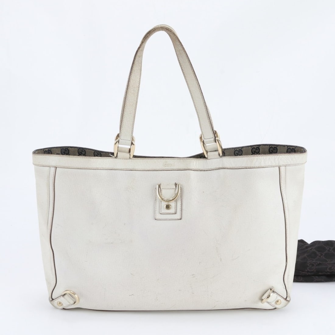 Gucci Abbey 141472 Leather Tote Bag, Handbag, Shoulder Gold Hardware, Women's: --- Catalog ---Category: SizeSize (HxWxD): 26cm x 40cm x 12cm / 10.23'' x 15.74'' x 4.72''Category: DesignType: Handbag, Tote bagColor: BeigeGender: WomenMaterial: Leather Category: GeneralMPN: 141472