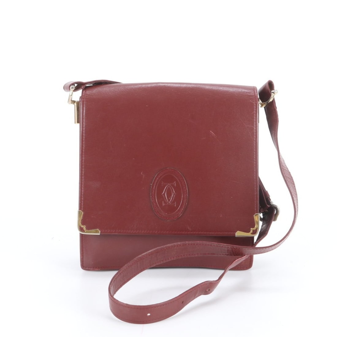 Cartier Must Line Leather Shoulder Bag, Crossbody Handbag, Tote Bag - Brand Name Women's: --- Catalog ---Category: SizeSize (HxWxD): 21cm x 20cm x 4cm / 8.26'' x 7.87'' x 1.57''Category: DesignType: Handbag, Shoulder bag, Tote bagColor: Wine redGender: WomenMaterial: Leather Category: Gene