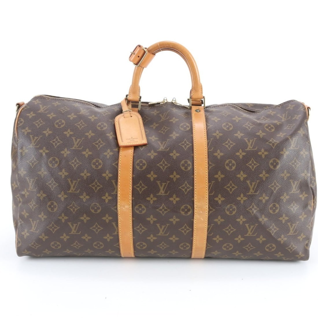 Louis Vuitton Monogram Keepall 55 M41424 Leather Boston Handbag Tote Bag Travel for Men: --- Catalog ---Category: SizeSize (HxWxD): 28cm x 55cm x 26cm / 11.02'' x 21.65'' x 10.23''Category: DesignType: Handbag, Tote bagColor: BrownGender: MenMaterial: Coated canvas , Leather Category: Gen