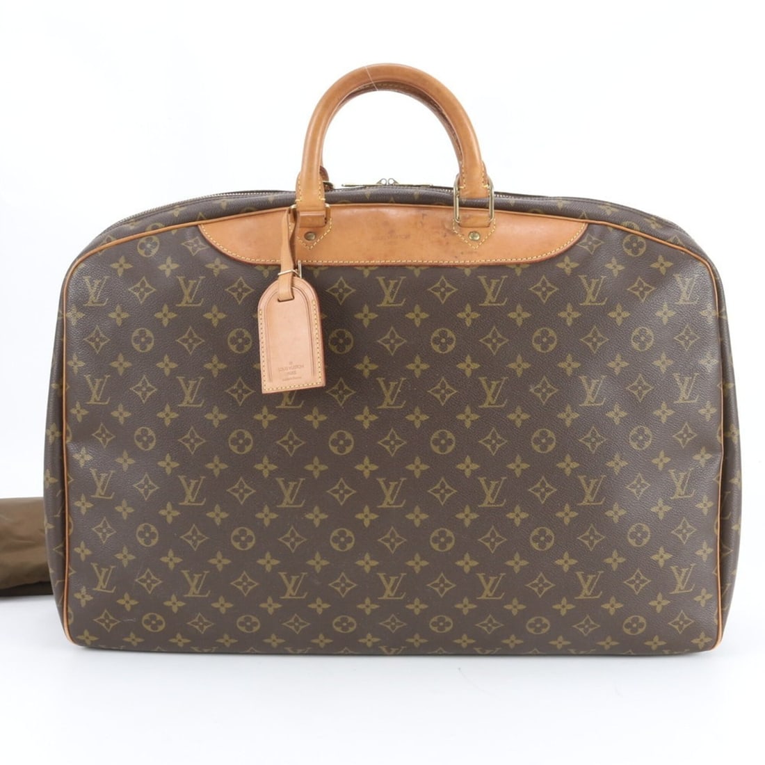 Louis Vuitton Monogram Alizé en Poche M41393 Leather Boston Handbag for Men: --- Catalog ---Category: SizeSize (HxWxD): 38cm x 55cm x 20cm / 14.96'' x 21.65'' x 7.87''Category: DesignType: HandbagColor: BrownGender: MenMaterial: Coated canvas , Leather Category: GeneralMPN: