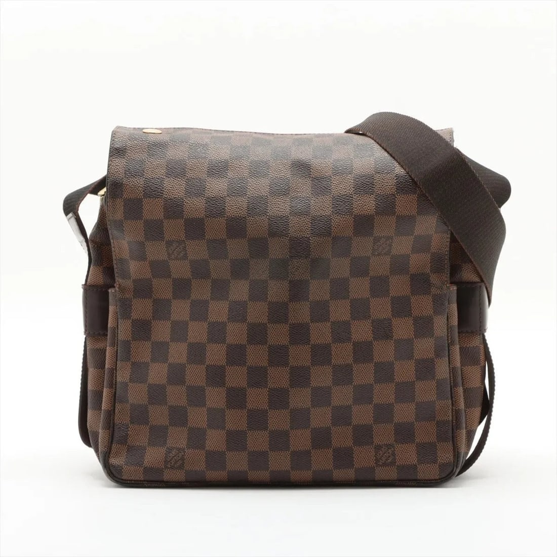 Louis Vuitton Damier Naviglio N45255 Leather Shoulder Bag, Crossbody Messenger Bag for Men: --- Catalog ---Category: SizeSize (HxWxD): 25cm x 27cm x 13cm / 9.84'' x 10.62'' x 5.11''Category: DesignType: Shoulder bagColor: EbeneGender: MenMaterial: Leather , Coated canvas Category:
