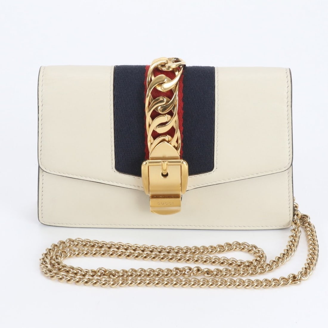 Gucci Sylvie 494646 Leather Chain Shoulder Bag, Crossbody Handbag, Tote Women's: --- Catalog ---Category: SizeSize (HxWxD): 11cm x 16cm x 3.5cm / 4.33'' x 6.29'' x 1.37''Category: DesignType: Handbag, Shoulder bag, Tote bagColor: Off-whiteGender: WomenMaterial: Leather Category: G