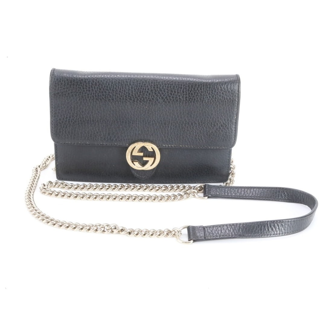 Gucci Interlocking G Chain Shoulder Wallet, Leather Long Crossbody, Black, Women's: --- Catalog ---Category: SizeSize (HxWxD): 12cm x 19cm x 4cm / 4.72'' x 7.48'' x 1.57''Category: DesignType: Chain/Shoulder walletColor: BlackGender: WomenMaterial: Leather Category: GeneralBrand: Guc