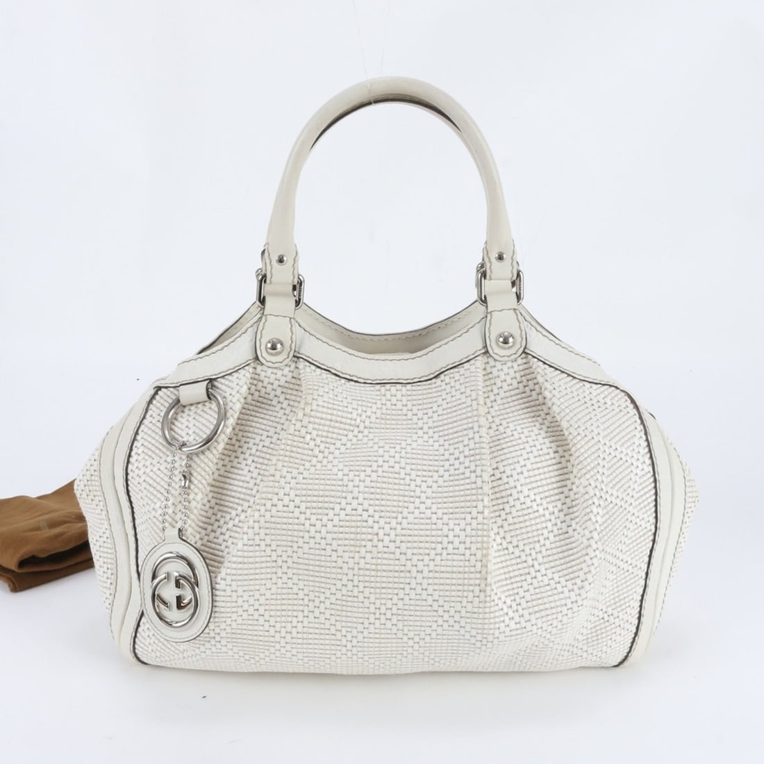 Gucci Diamante Sukey Leather Tote Bag, Handbag, Shoulder Women's: --- Catalog ---Category: SizeSize (HxWxD): 28cm x 36cm x 13cm / 11.02'' x 14.17'' x 5.11''Category: DesignType: Handbag, Shoulder bag, Tote bagColor: IvoryGender: WomenMaterial: Leather Category: Gene