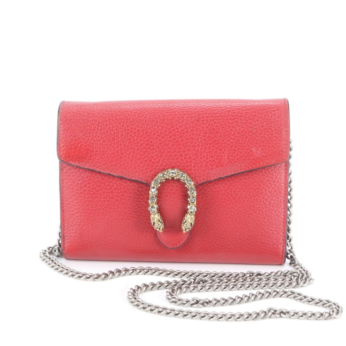 Gucci Dionysus Chain Wallet Shoulder Handbag 401231 Leather Long Crossbody Bag for Women: --- Catalog ---Category: SizeSize (HxWxD): 15cm x 20cm x 3cm / 5.9'' x 7.87'' x 1.18''Category: DesignType: Chain/Shoulder walletColor: Red colorGender: WomenMaterial: Leather Category: GeneralBrand: 
