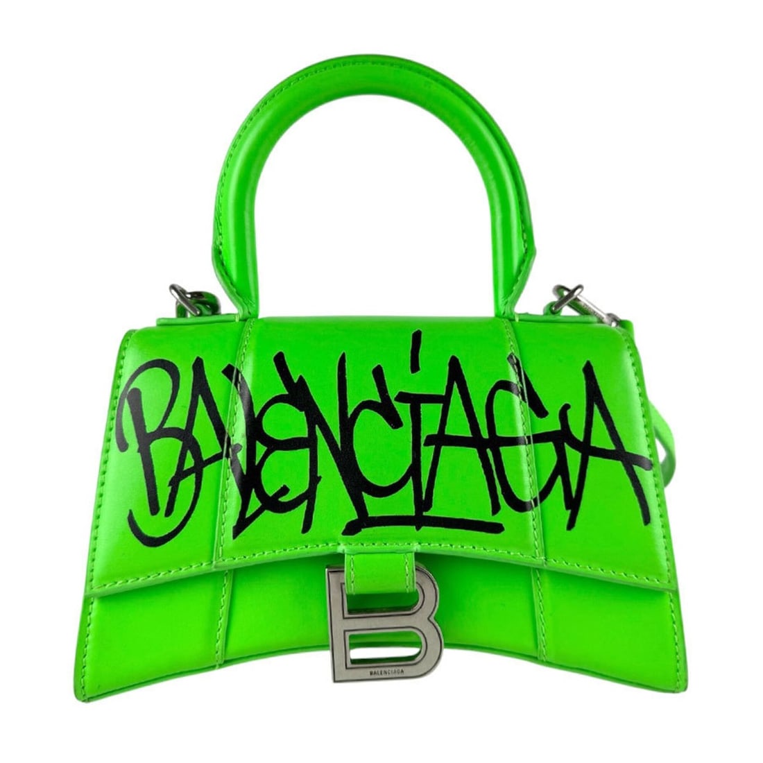 Balenciaga BALENCIAGA Handbag Shoulder Bag Hourglass XS Leather Neon Green Women's 592833 z9684: --- Catalog ---Category: SizeSize (HxWxD): 11cm x 19cm x 7cm / 4.33'' x 7.48'' x 2.75''Category: DesignType: Handbag, Shoulder bagColor: GreenGender: WomenMaterial: Leather Category: GeneralMPN: 59283