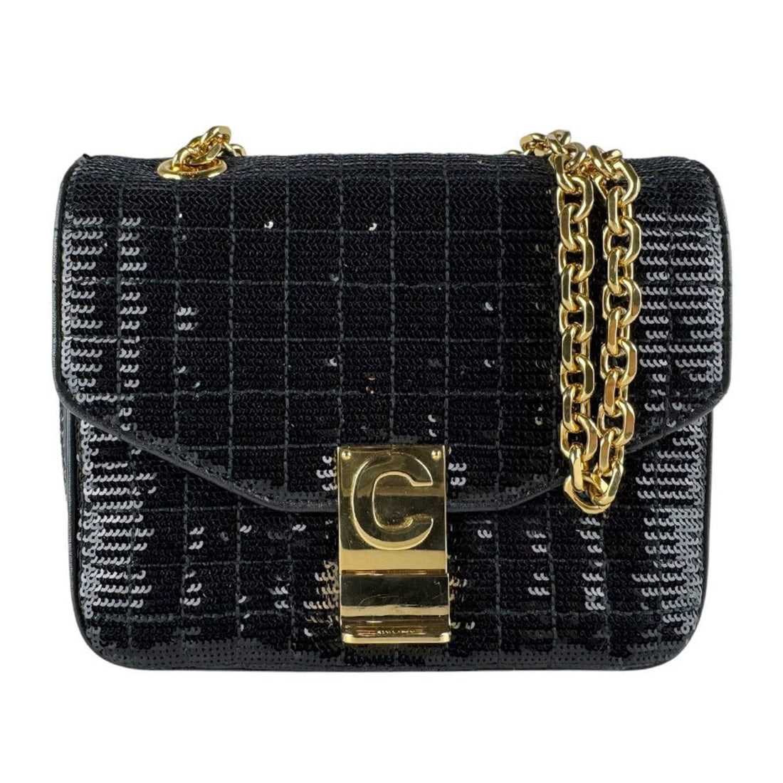 Celine CELINE Shoulder Bag C Medium Sequin Leather Black Women's z9700: --- Catalog ---Category: SizeSize (HxWxD): 15cm x 17cm x 6cm / 5.9'' x 6.69'' x 2.36''Category: DesignType: Shoulder bagColor: BlackGender: WomenMaterial: Spangles , Leather Category: GeneralBrand: Ce