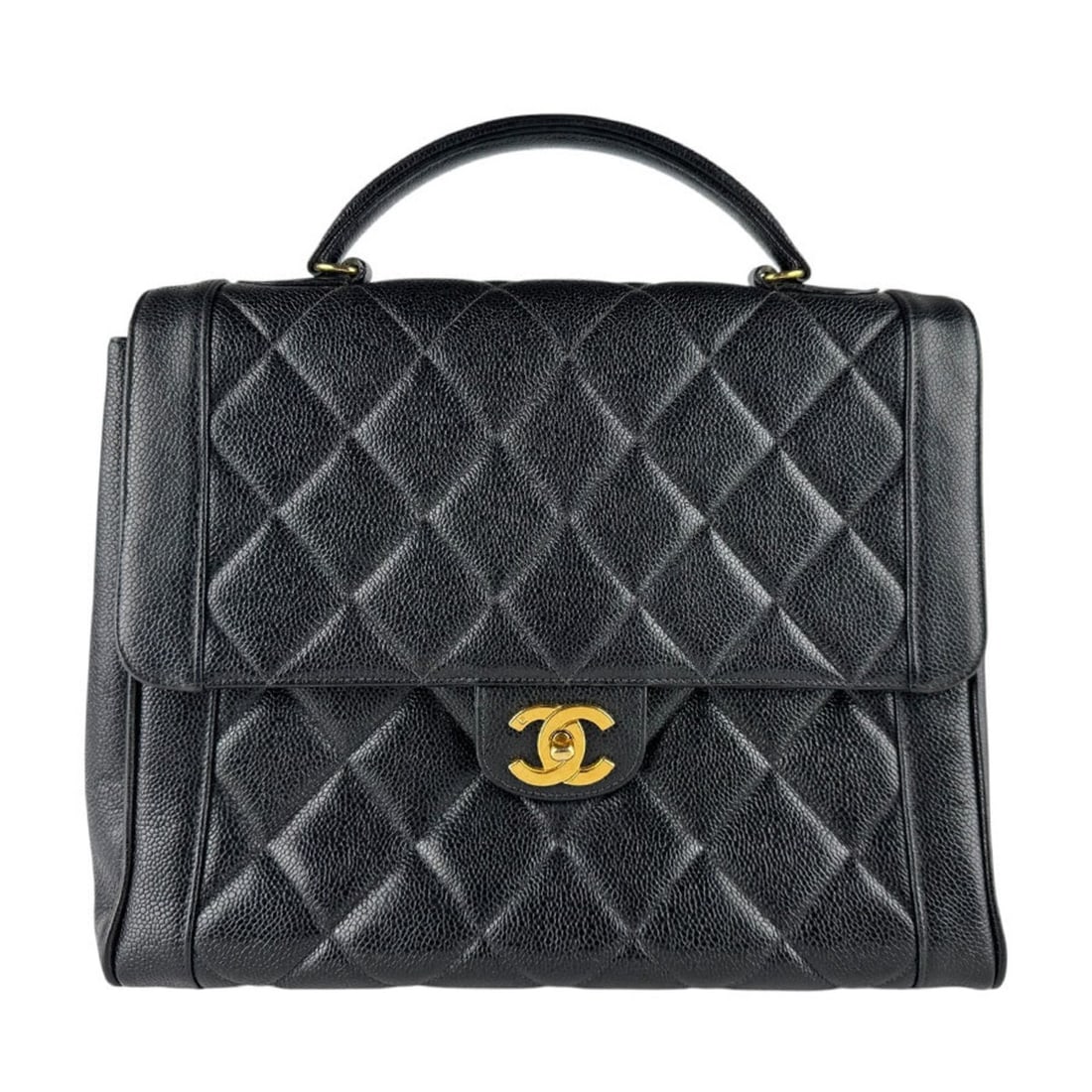 Chanel CHANEL handbag, caviar leather, black and gold, women's, z9693: --- Catalog ---Category: SizeSize (HxWxD): 28cm x 31cm x 12cm / 11.02'' x 12.2'' x 4.72''Category: DesignType: HandbagColor: BlackGender: WomenMaterial: Grained Calfskin Category: GeneralBrand: Chanel