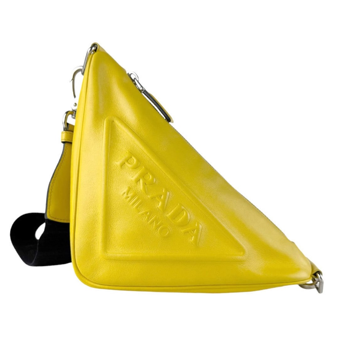 Prada PRADA Shoulder Bag Triangle Leather Yellow Men's Women's 1BH190 z9682: --- Catalog ---Category: SizeSize (HxWxD): 15cm x 24cm x 11cm / 5.9'' x 9.44'' x 4.33''Category: DesignType: Shoulder bagColor: YellowGender: Men,WomenMaterial: Leather Category: GeneralMPN: 1BH190Bra