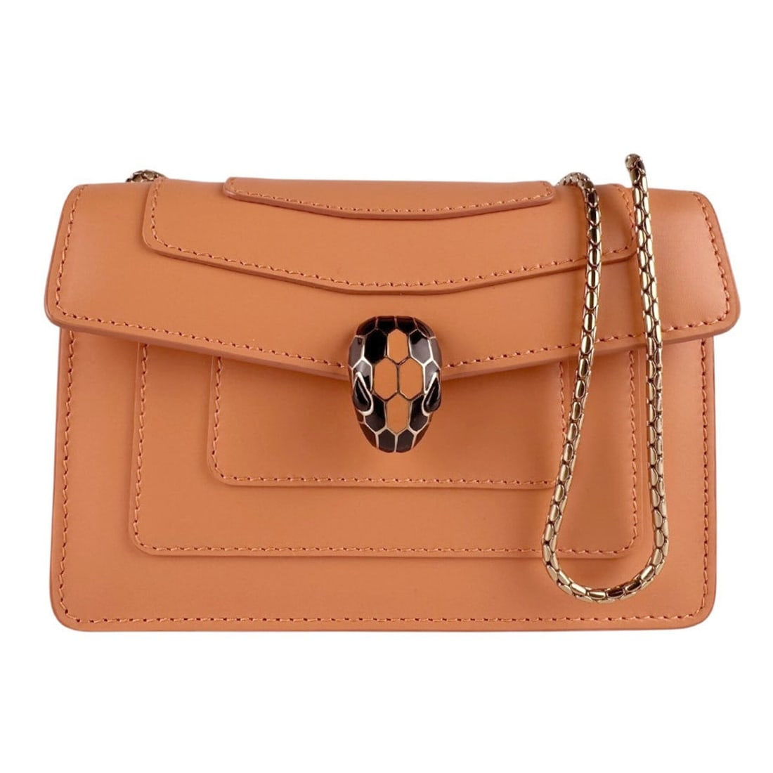 Bulgari BVLGARI Serpenti Forever Shoulder Bag, Leather, Orange, Women's z9667: --- Catalog ---Category: SizeSize (HxWxD): 12cm x 16cm x 5cm / 4.72'' x 6.29'' x 1.96''Category: DesignType: Shoulder bagColor: OrangeGender: WomenMaterial: Leather Category: GeneralBrand: BvlgariCoun