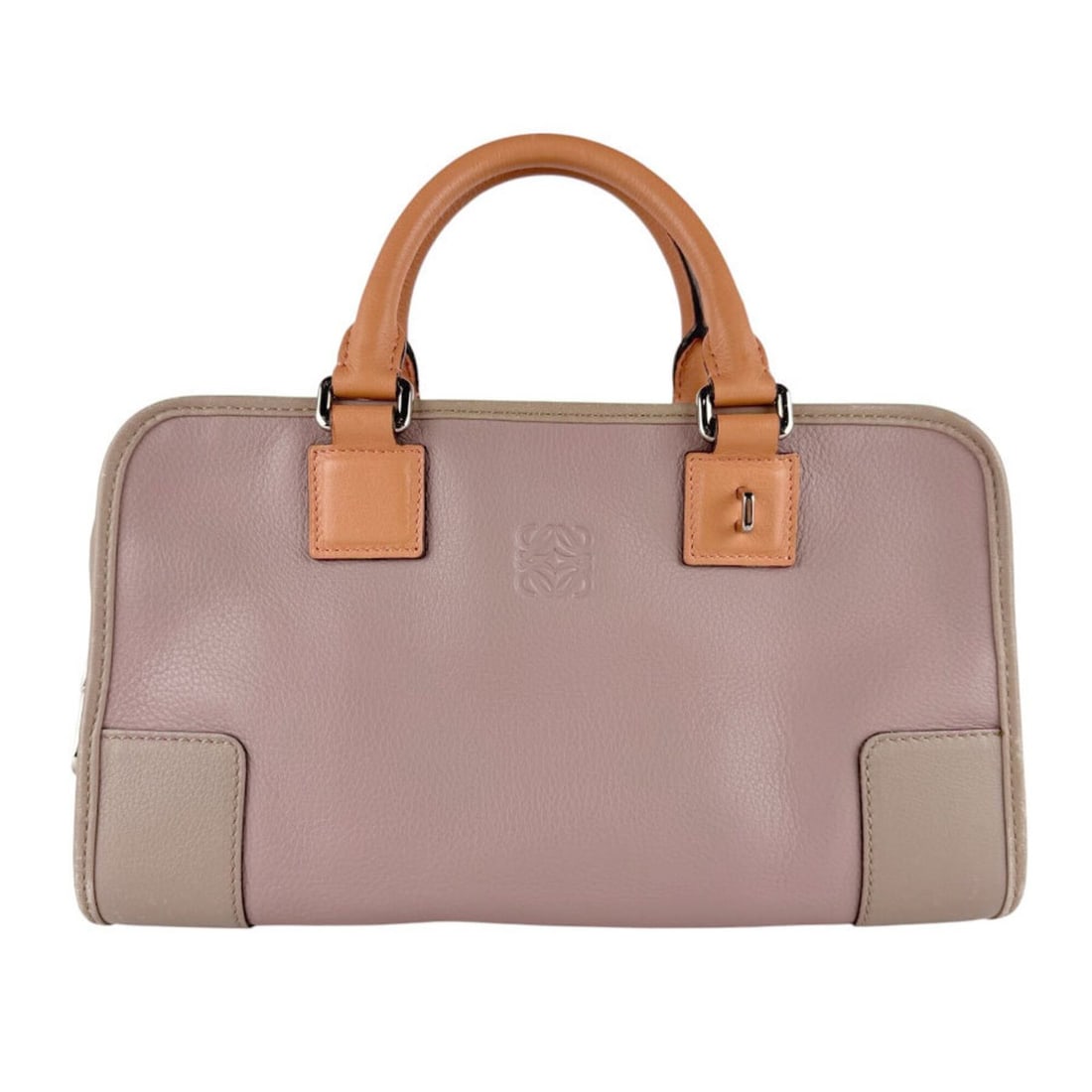 Loewe Amazona 28 Leather Handbag in Dusty Pink, Orange, and Greige - Women's (z9692): --- Catalog ---Category: SizeSize (HxWxD): 17cm x 29cm x 12cm / 6.69'' x 11.41'' x 4.72''Category: DesignType: HandbagColor: Dusty pink, Grayish, OrangeGender: WomenMaterial: Leather Category: General