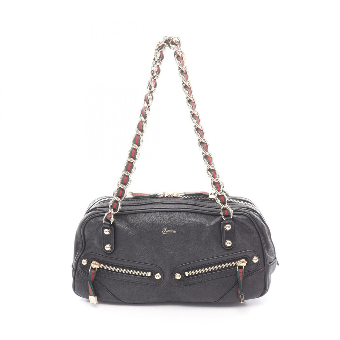 Gucci Sherry Line Shoulder Bag/Handbag, Leather, Women's, Black, 152462 (1 of 7)