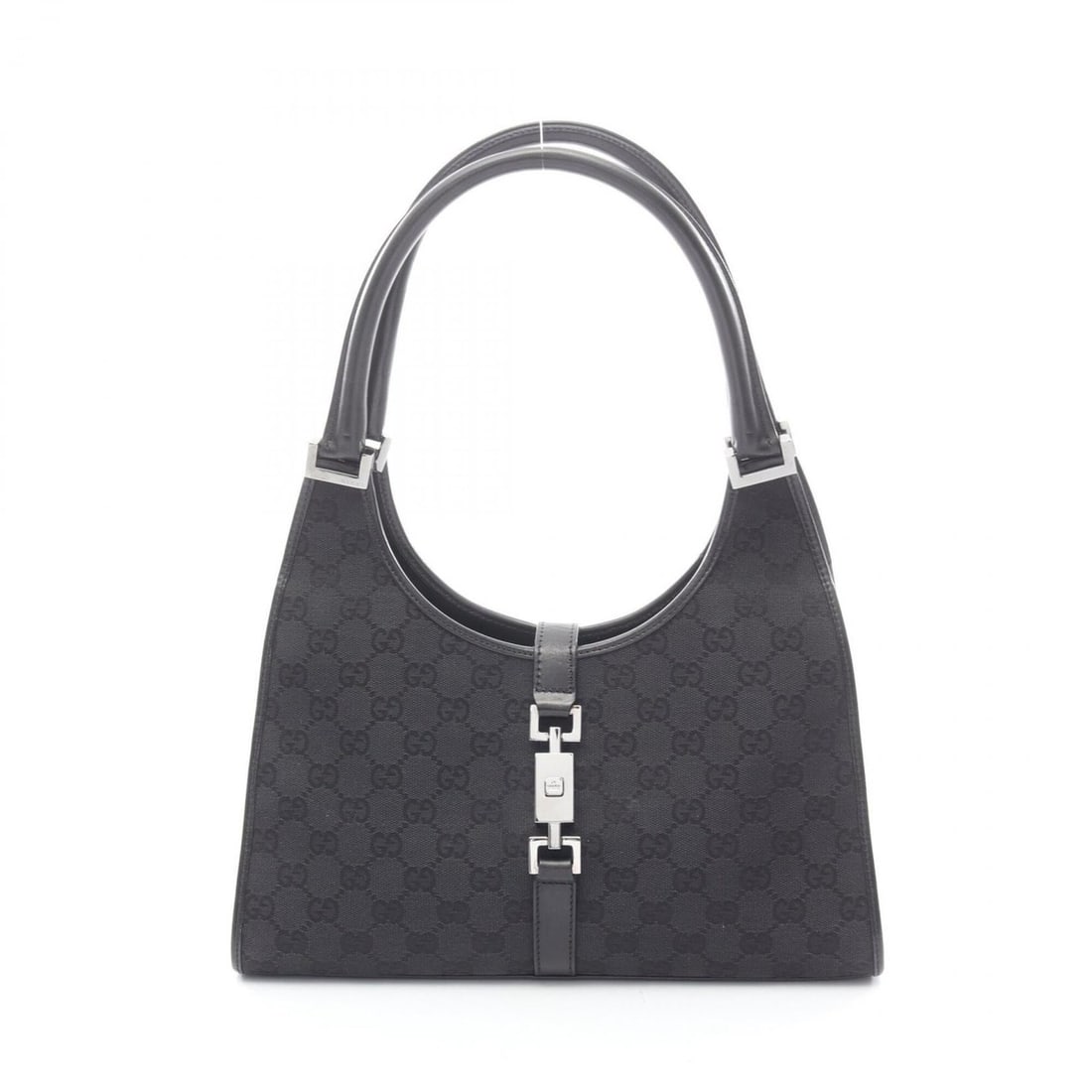 Gucci Jackie GG Canvas Shoulder Bag/Handbag, and Leather, Women's, Black (01719) (1 of 10)