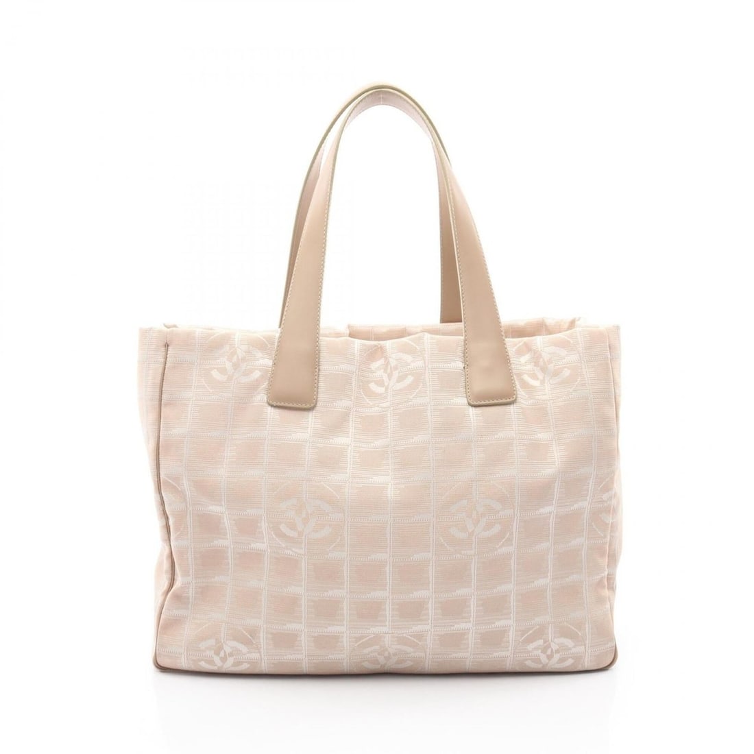 Chanel New Travel Line MM Tote Bag, Handbag, Leather and Nylon Canvas, Women's, Beige: --- Catalog ---Category: SizeSize (HxWxD): 25cm x 34cm x 14.5cm / 9.84'' x 13.38'' x 5.7''Category: DesignType: Handbag, Tote bagColor: BeigeGender: WomenMaterial: Leather , Nylon canvas Hardware Colo