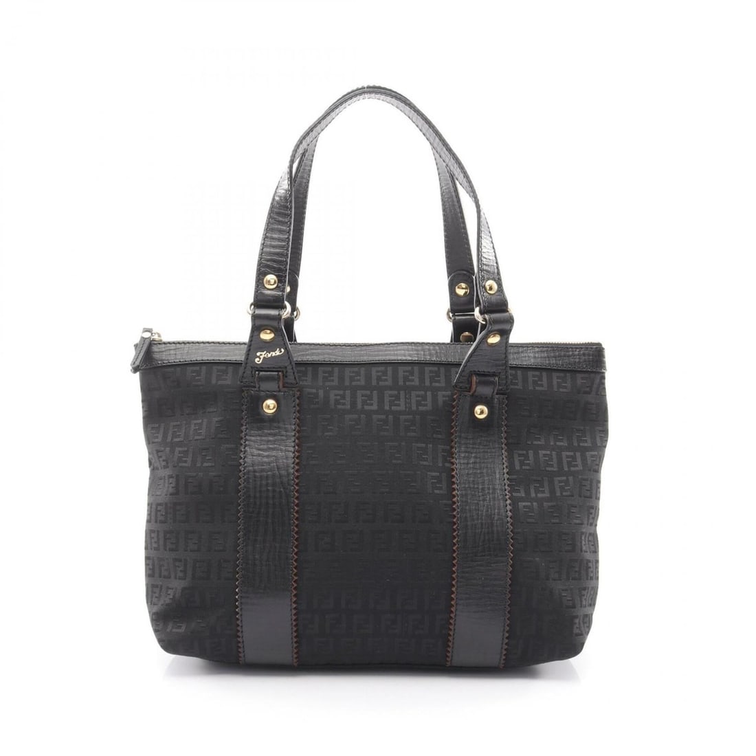 Fendi Zucchino Tote Bag Handbag Canvas Leather Women's Black: --- Catalog ---Category: SizeSize (HxWxD): 26cm x 32cm x 13cm / 10.23'' x 12.59'' x 5.11''Category: DesignType: Handbag, Tote bagColor: BlackGender: WomenMaterial: Canvas , Leather Category: GeneralBr