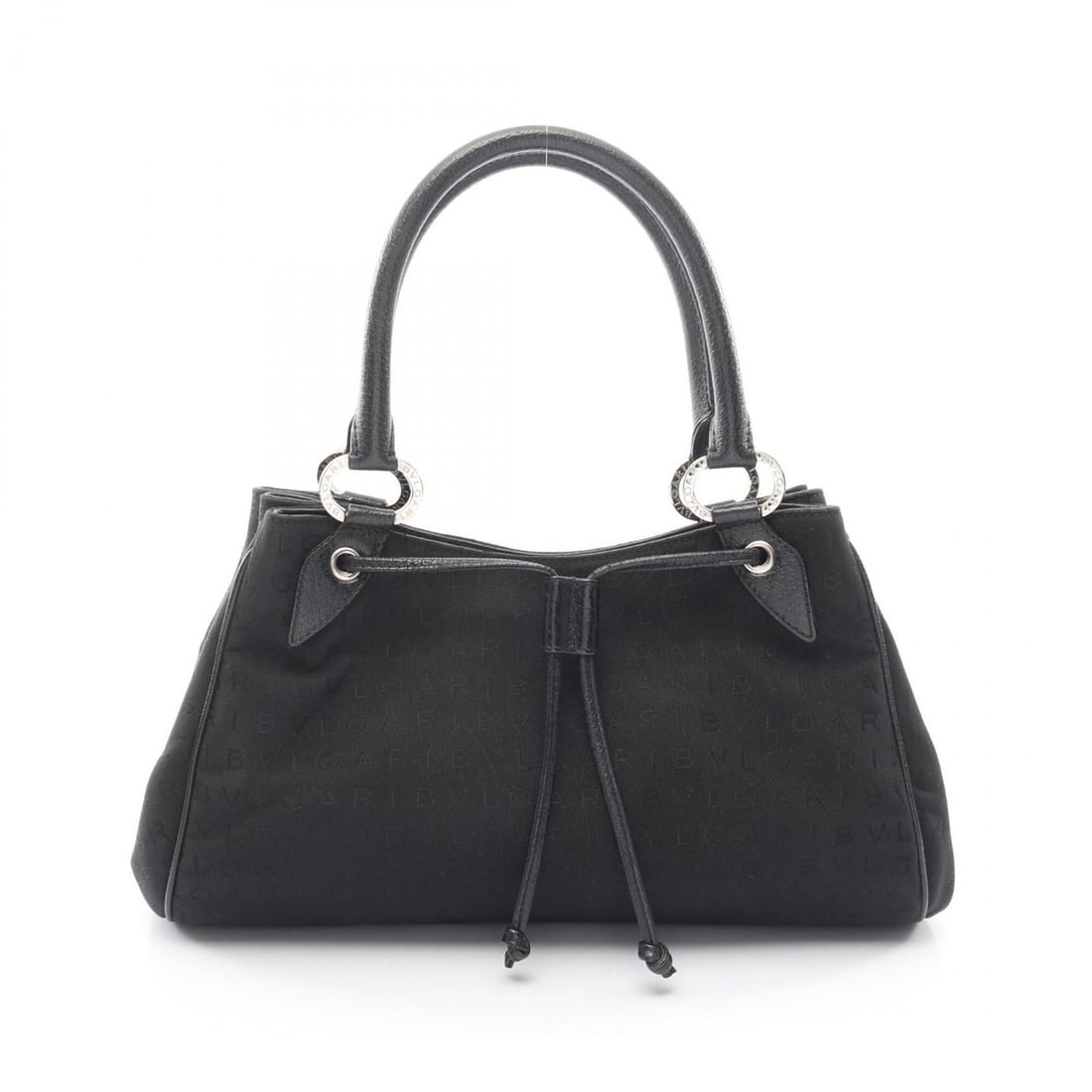 Bulgari BVLGARI Logo Mania Handbag, Canvas Leather, Women's, Black: --- Catalog ---Category: SizeSize (HxWxD): 19.5cm x 35cm x 8cm / 7.67'' x 13.77'' x 3.14''Category: DesignType: HandbagColor: BlackGender: WomenMaterial: Canvas , Leather Category: GeneralBrand: Bvlga