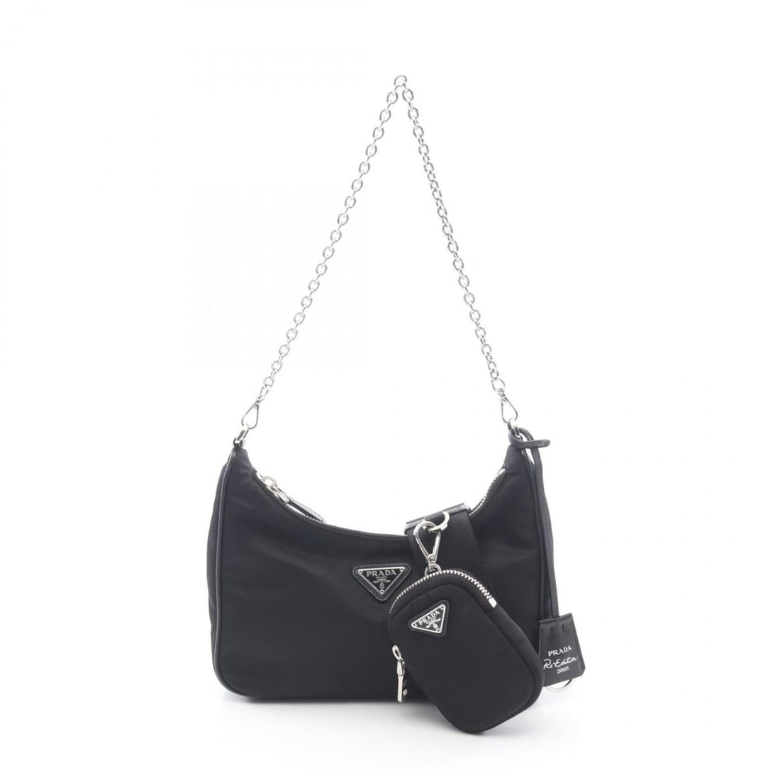 Prada Re-Edition 2005 Re-Nylon 2-Way Shoulder Bag/Handbag, Nylon & Saffiano Leather, Women's, Black,: --- Catalog ---Category: SizeSize (HxWxD): 11cm x 22cm x 6cm / 4.33'' x 8.66'' x 2.36''Category: DesignType: Handbag, Pouch, Shoulder bagColor: BlackGender: WomenMaterial: Nylon , Leather Leather/Fur 