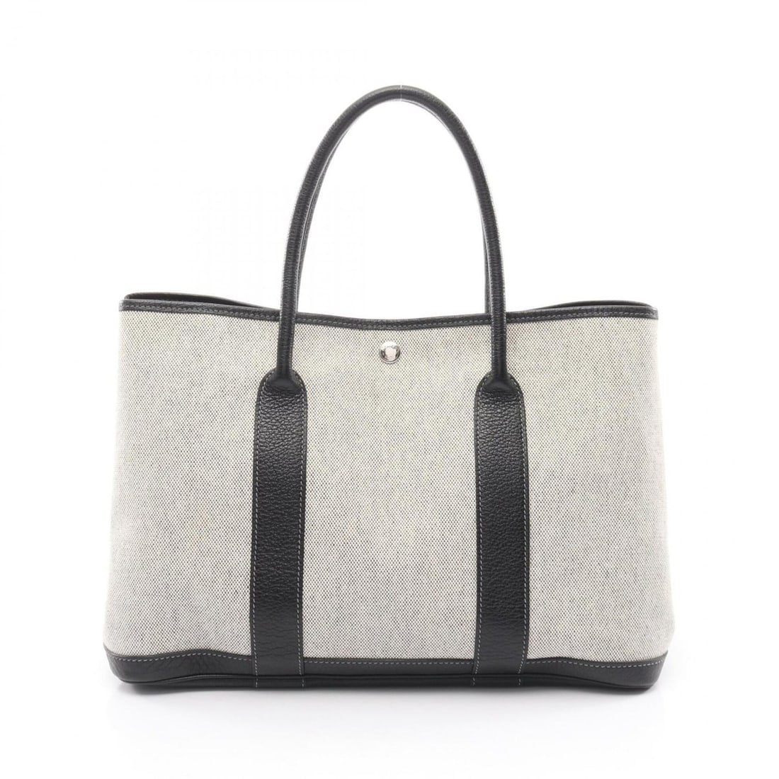 Hermes Garden Party PM Tote Bag Handbag Toile H Negonda Women's Gray/Black 034924CK: --- Catalog ---Category: SizeSize (HxWxD): 25cm x 36cm x 17cm / 9.84'' x 14.17'' x 6.69''Category: DesignType: Handbag, Tote bagColor: Black, GrayGender: WomenMaterial: Toile H , Negonda leather Hardw