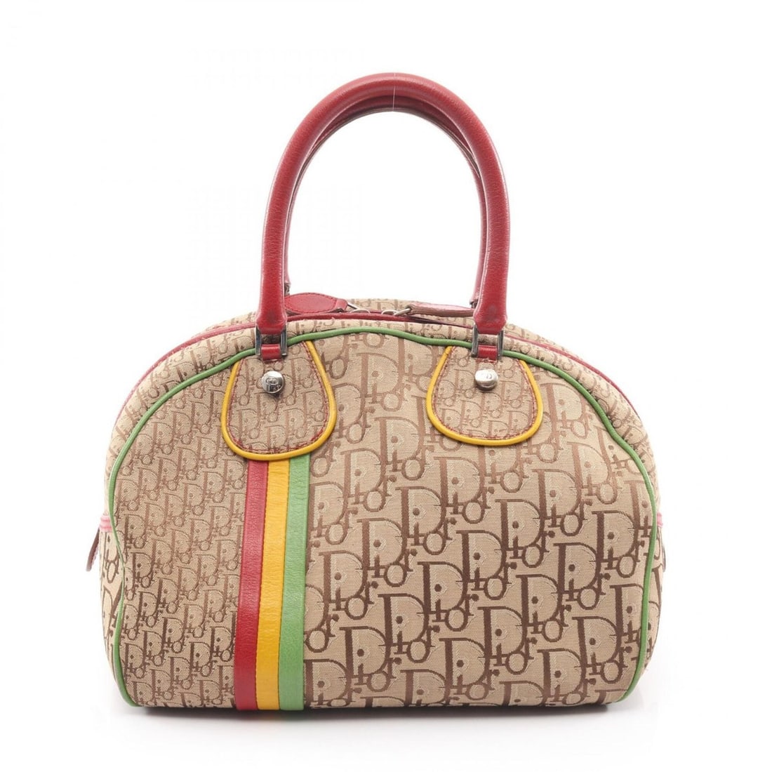Christian Dior Dior Rasta Trotter Handbag, Canvas and Leather, Women's, Beige/Multicolor: --- Catalog ---Category: SizeSize (HxWxD): 20cm x 25cm x 21cm / 7.87'' x 9.84'' x 8.26''Category: DesignType: HandbagColor: Beige, Multi-colorGender: WomenMaterial: Canvas , Leather Category: GeneralB