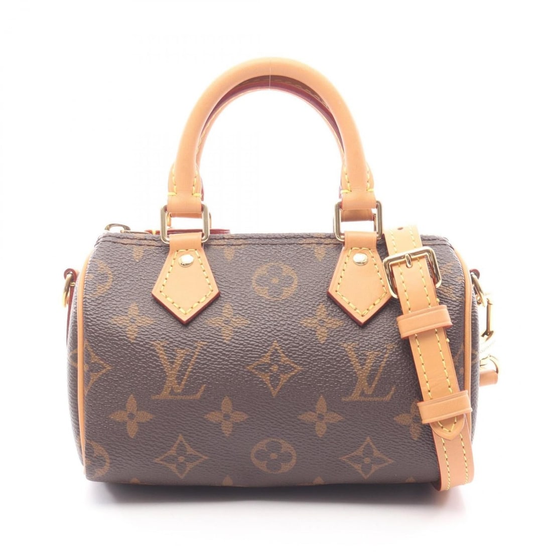 Louis Vuitton Nano Speedy Monogram 2-Way Handbag, Coated Canvas Leather, Women's, Brown, M81085: --- Catalog ---Category: SizeSize (HxWxD): 10cm x 16cm x 7.5cm / 3.93'' x 6.29'' x 2.95''Category: DesignType: HandbagColor: BrownGender: WomenMaterial: PVC , Leather Category: GeneralMPN: M81085Brand
