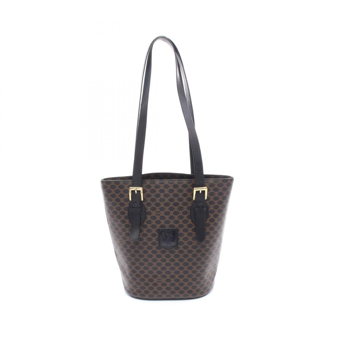 Celine Macadam Tote Bag Handbag, Coated Canvas Leather, Women's, Black/Brown: --- Catalog ---Category: SizeSize (HxWxD): 27cm x 21cm x 12.5cm / 10.62'' x 8.26'' x 4.92''Category: DesignType: Handbag, Tote bagColor: Black, BrownGender: WomenMaterial: Coated canvas , PVC , Leathe