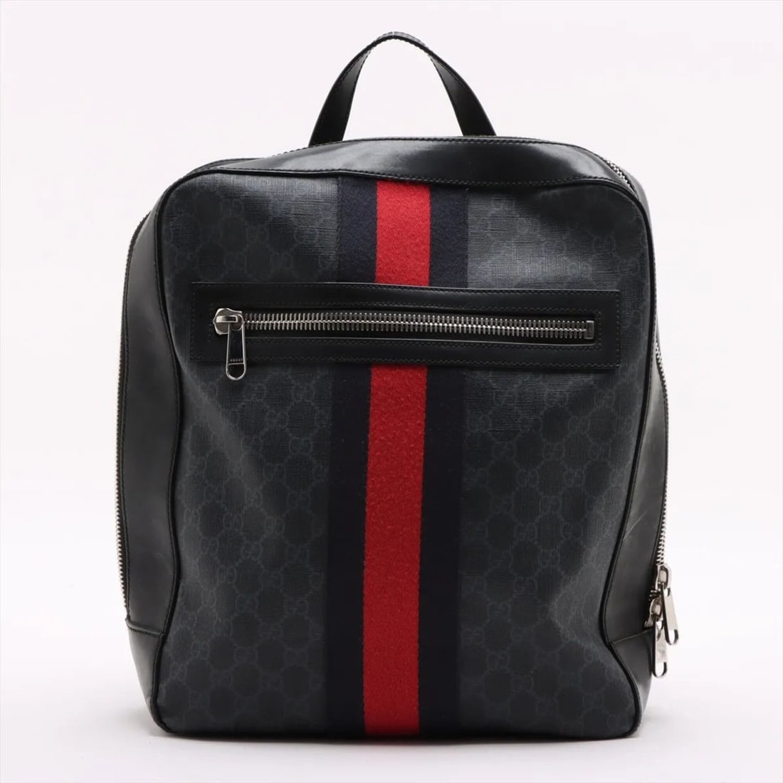 Gucci GG Supreme Sherry Line 478324 Leather Backpack Handbag Black Men's: --- Catalog ---Category: SizeSize (HxWxD): 36cm x 30cm x 12cm / 14.17'' x 11.81'' x 4.72''Category: DesignType: Backpack, HandbagColor: BlackGender: MenMaterial: Coated canvas , Leather Category: Gene