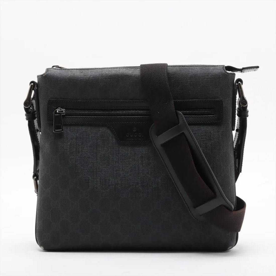 Gucci GG Supreme 322279 Leather Shoulder Bag, Crossbody Messenger Bag for Men: --- Catalog ---Category: SizeSize (HxWxD): 27cm x 28cm x 4cm / 10.62'' x 11.02'' x 1.57''Category: DesignType: Shoulder bagColor: BlackGender: MenMaterial: Coated canvas , Leather Category: GeneralMPN