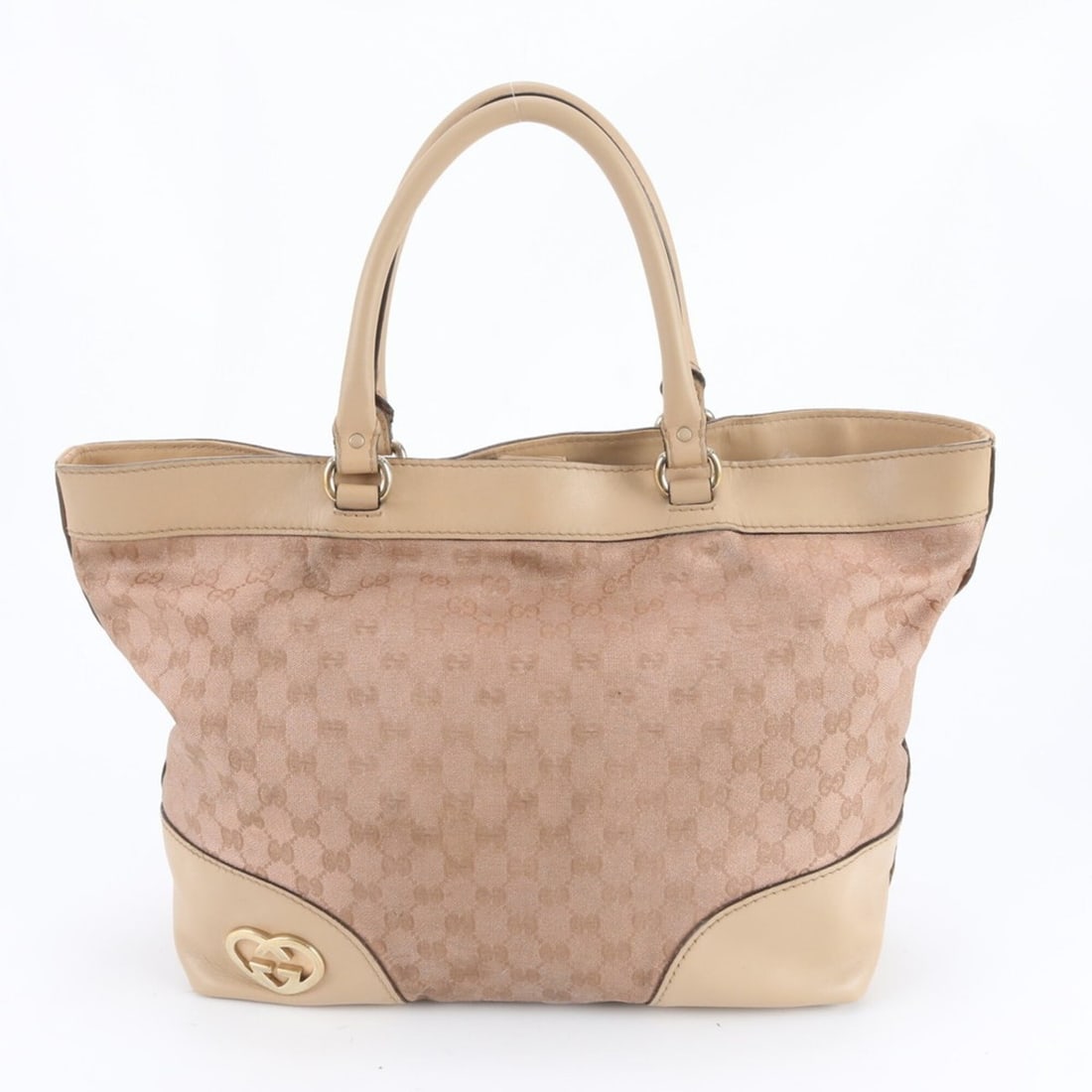Gucci GG Canvas Lovely Leather Tote Bag, Handbag, Shoulder Pink, Women's: --- Catalog ---Category: SizeSize (HxWxD): 30cm x 34cm x 16cm / 11.81'' x 13.38'' x 6.29''Category: DesignType: Handbag, Tote bagColor: Pink, Pink beigeGender: WomenMaterial: Canvas , Leather Category