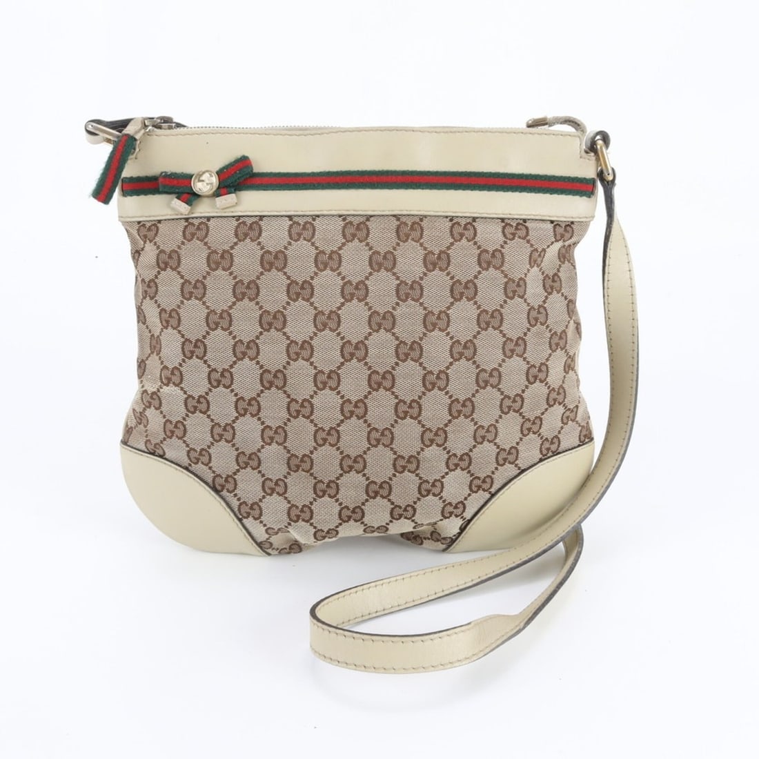 Gucci GG Canvas Princy 257065 Leather Shoulder Bag, Crossbody Bag for Women: --- Catalog ---Category: SizeSize (HxWxD): 27cm x 30cm x 4cm / 10.62'' x 11.81'' x 1.57''Category: DesignType: Shoulder bagColor: Beige, IvoryGender: WomenMaterial: Canvas , Leather Category: GeneralM