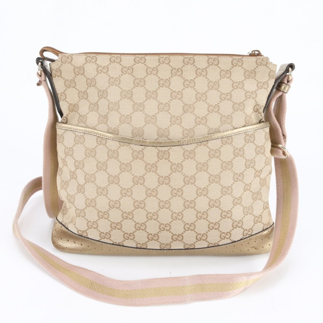 Gucci GG Canvas 145857 Leather Shoulder Bag, Crossbody Handbag, Tote Bag - Women's: --- Catalog ---Category: SizeSize (HxWxD): 27cm x 30cm x 3cm / 10.62'' x 11.81'' x 1.18''Category: DesignType: Handbag, Shoulder bag, Tote bagColor: Beige, GoldGender: WomenMaterial: Canvas , Leather 
