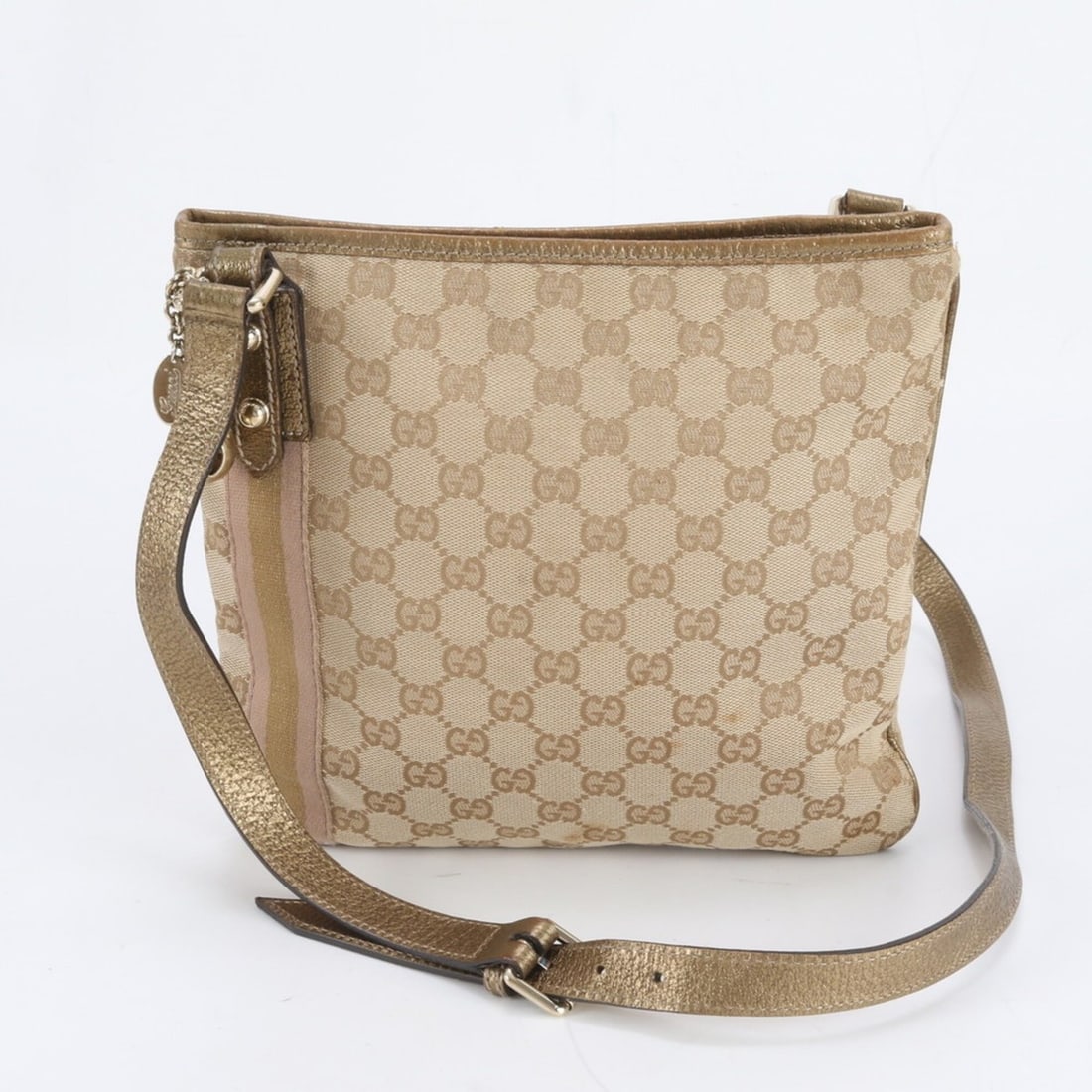 Gucci GG Canvas 144388 Leather Shoulder Bag, Crossbody, Brand Name, Women's: --- Catalog ---Category: SizeSize (HxWxD): 23cm x 25cm x 2cm / 9.05'' x 9.84'' x 0.78''Category: DesignType: Shoulder bagColor: BeigeGender: WomenMaterial: Canvas , Leather Category: GeneralMPN: 14438