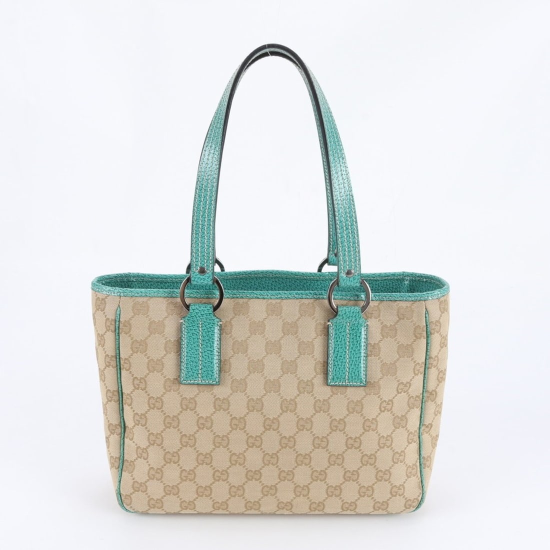 Gucci GG Canvas 113019 Leather Tote Bag, Handbag, Shoulder Brand, Women's: --- Catalog ---Category: SizeSize (HxWxD): 22cm x 28cm x 10cm / 8.66'' x 11.02'' x 3.93''Category: DesignType: Handbag, Tote bagColor: Beige, Emerald greenGender: WomenMaterial: Canvas , Leather Categ
