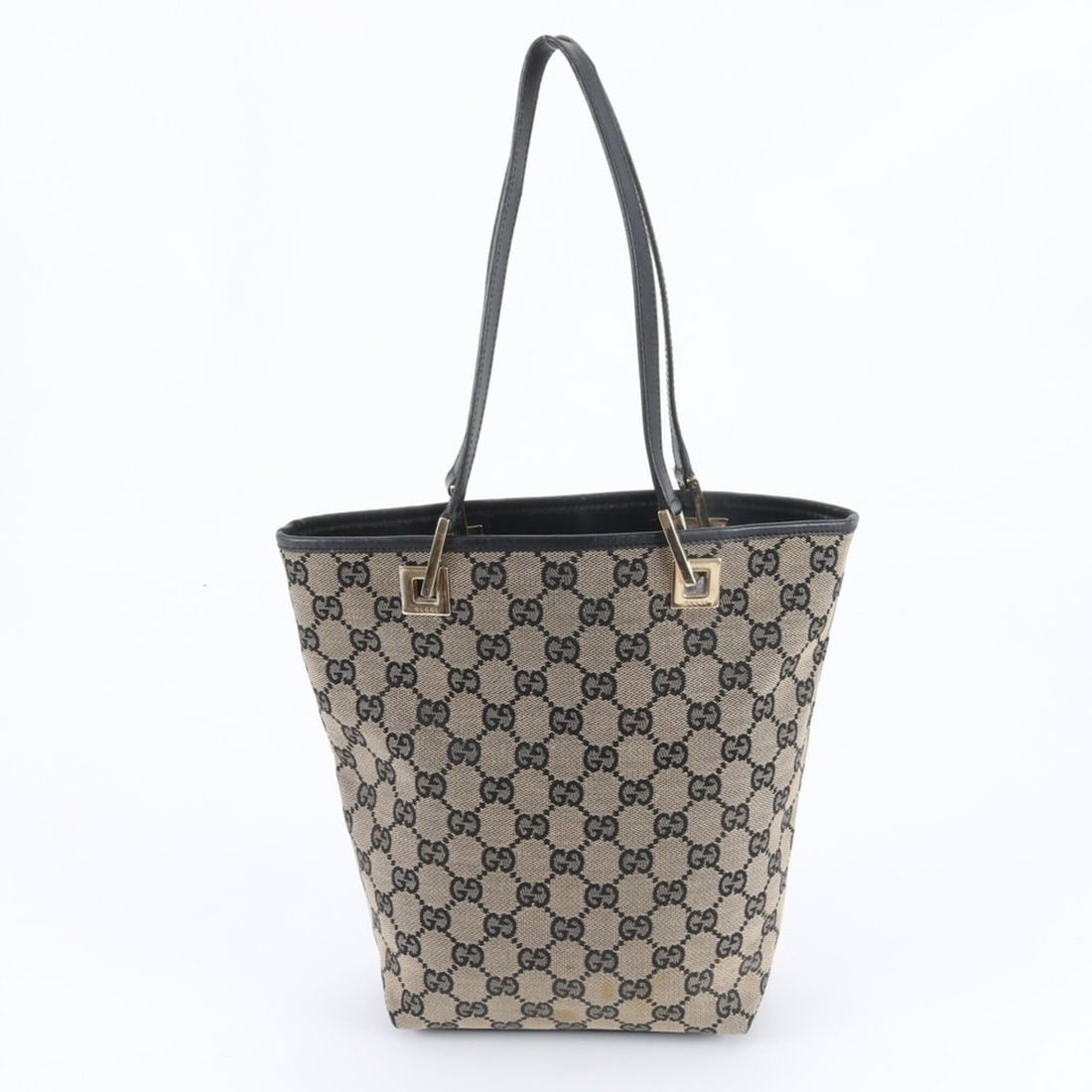 Gucci GG Canvas 002.1099 Leather Tote Bag, Handbag, Shoulder Women's: --- Catalog ---Category: SizeSize (HxWxD): 25cm x 17cm x 9cm / 9.84'' x 6.69'' x 3.54''Category: DesignType: Handbag, Tote bagColor: Black, BrownGender: WomenMaterial: Canvas , Leather Category: Gener
