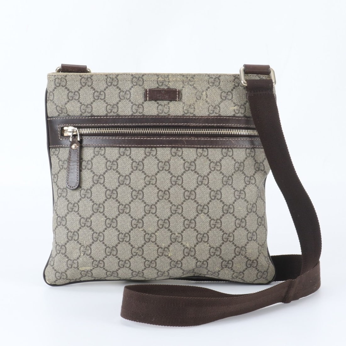 Gucci GG Supreme 295257 Leather Shoulder Bag, Crossbody Messenger Tote Bag - Men's: --- Catalog ---Category: SizeSize (HxWxD): 25cm x 27cm x 3cm / 9.84'' x 10.62'' x 1.18''Category: DesignType: Shoulder bag, Tote bagColor: BrownGender: MenMaterial: Coated canvas , Leather Category: G