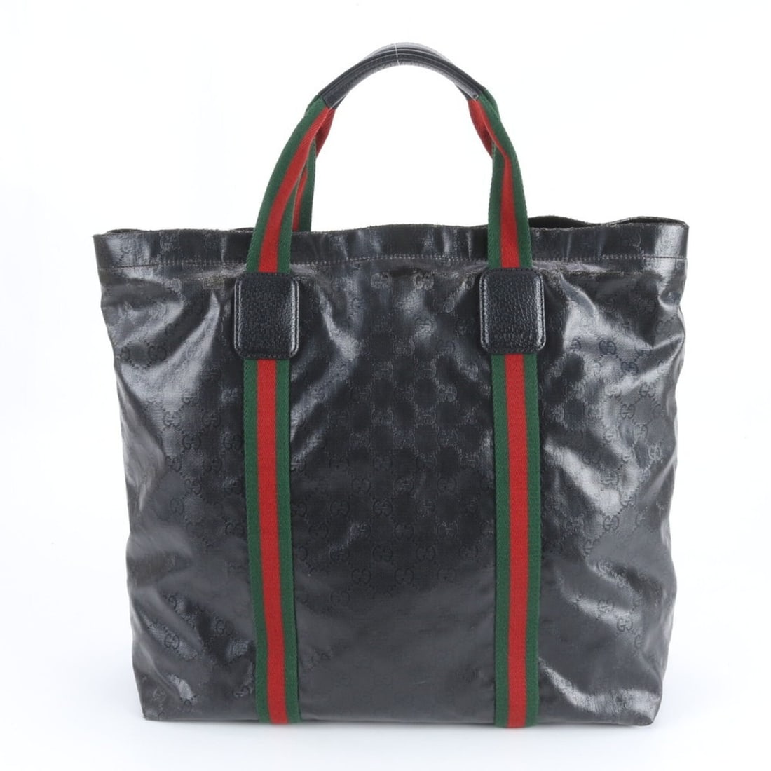 Gucci GG Crystal Sherry Line 763287 Leather Tote Bag, Handbag, Shoulder Bag for Men: --- Catalog ---Category: SizeSize (HxWxD): 37cm x 38cm x 18cm / 14.56'' x 14.96'' x 7.08''Category: DesignType: Handbag, Tote bagColor: Black, Green, Red colorGender: MenMaterial: Coated canvas , Leat