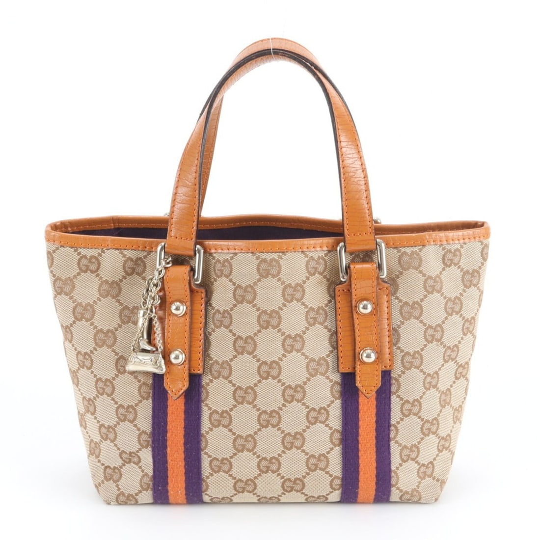 Gucci GG Canvas Charm 139261 Leather Handbag Tote Bag Brown Women's: --- Catalog ---Category: SizeSize (HxWxD): 19cm x 24cm x 11cm / 7.48'' x 9.44'' x 4.33''Category: DesignType: Handbag, Tote bagColor: Beige, Brown, OrangeGender: WomenMaterial: Canvas , Leather Catego
