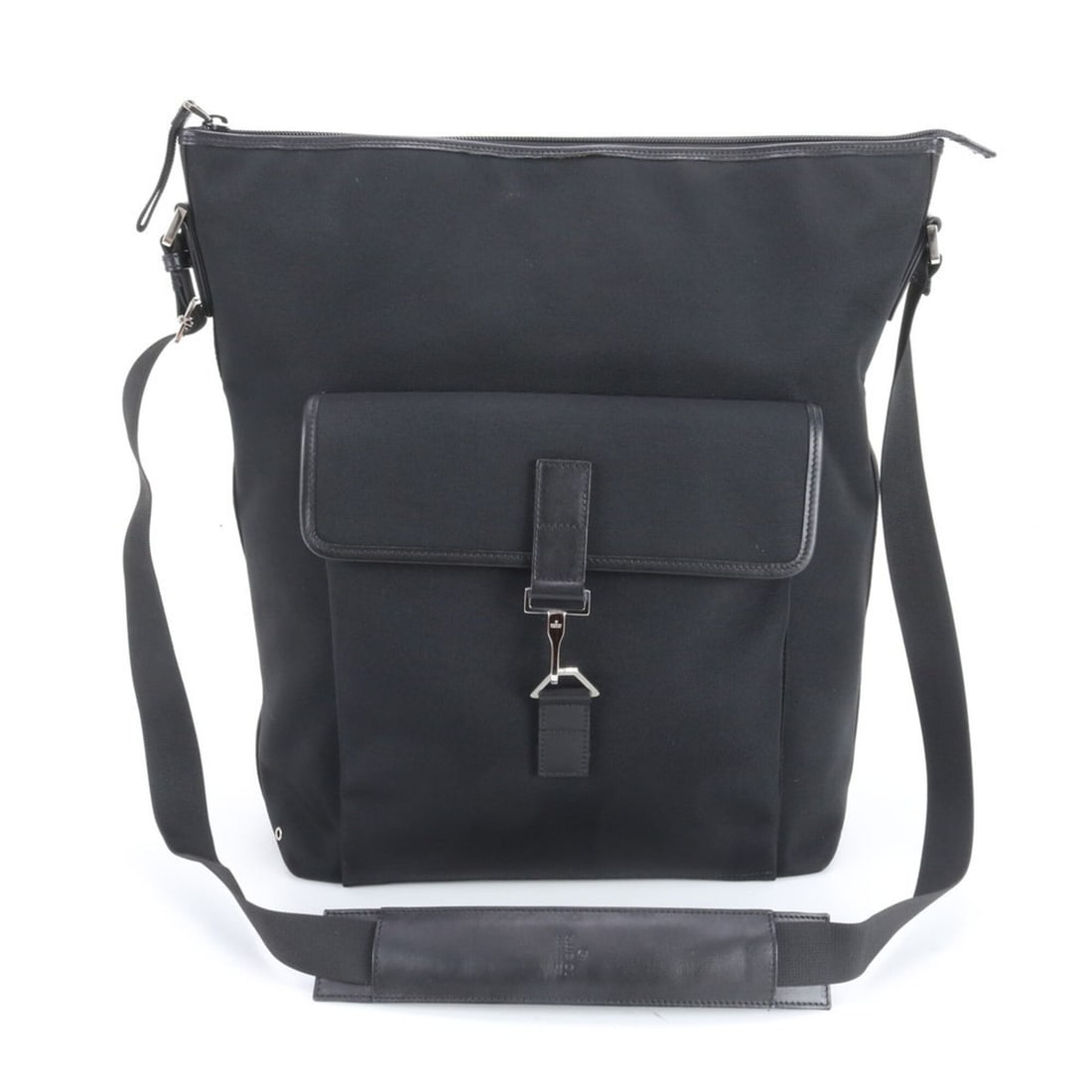 Gucci 92534 Leather Shoulder Bag, Crossbody Messenger Tote Black, Men's: --- Catalog ---Category: SizeSize (HxWxD): 41cm x 30cm x 11cm / 16.14'' x 11.81'' x 4.33''Category: DesignType: Shoulder bag, Tote bagColor: BlackGender: MenMaterial: Nylon , Leather Category: General
