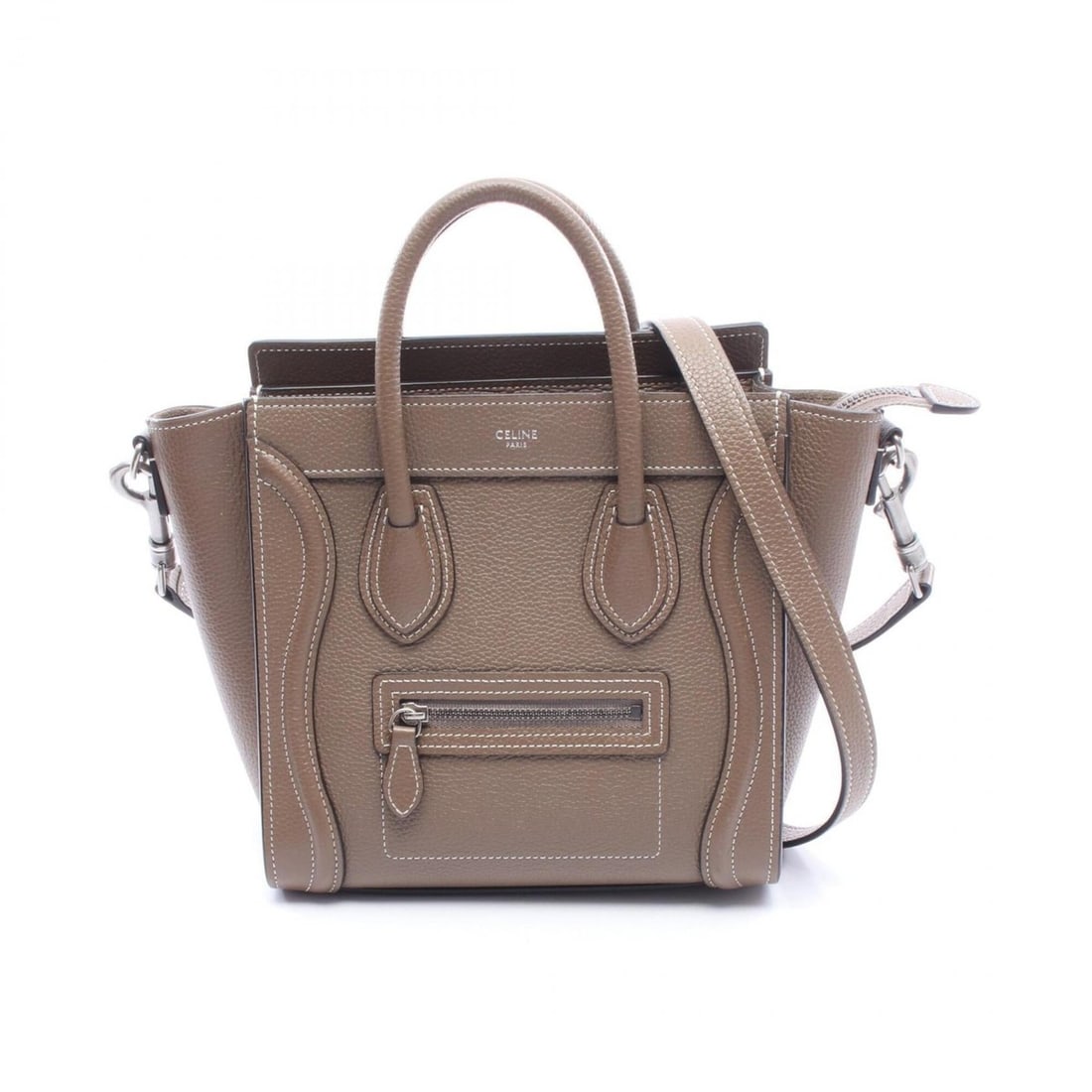 Celine Luggage Nano Shopper 2-Way Handbag, Leather, Women's, Brown (1 of 10)