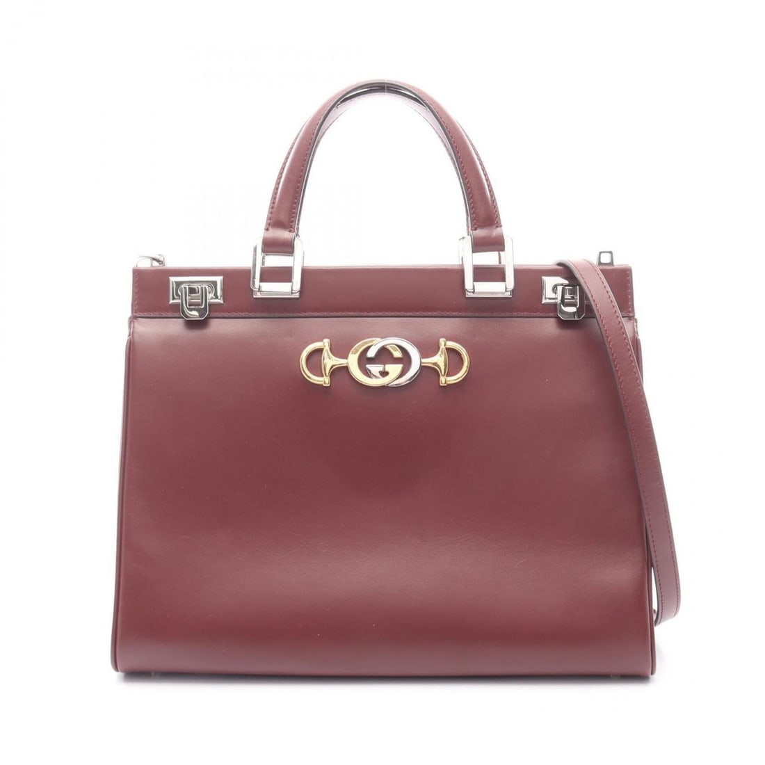 Gucci Zumi Medium Top Handle 2-Way Handbag, Leather, Women's, Bordeaux (564714): --- Catalog ---Category: SizeSize (HxWxD): 26cm x 34cm x 11cm / 10.23'' x 13.38'' x 4.33''Category: DesignType: HandbagColor: BordeauxGender: WomenMaterial: Leather Category: GeneralBrand: Gucci--- It