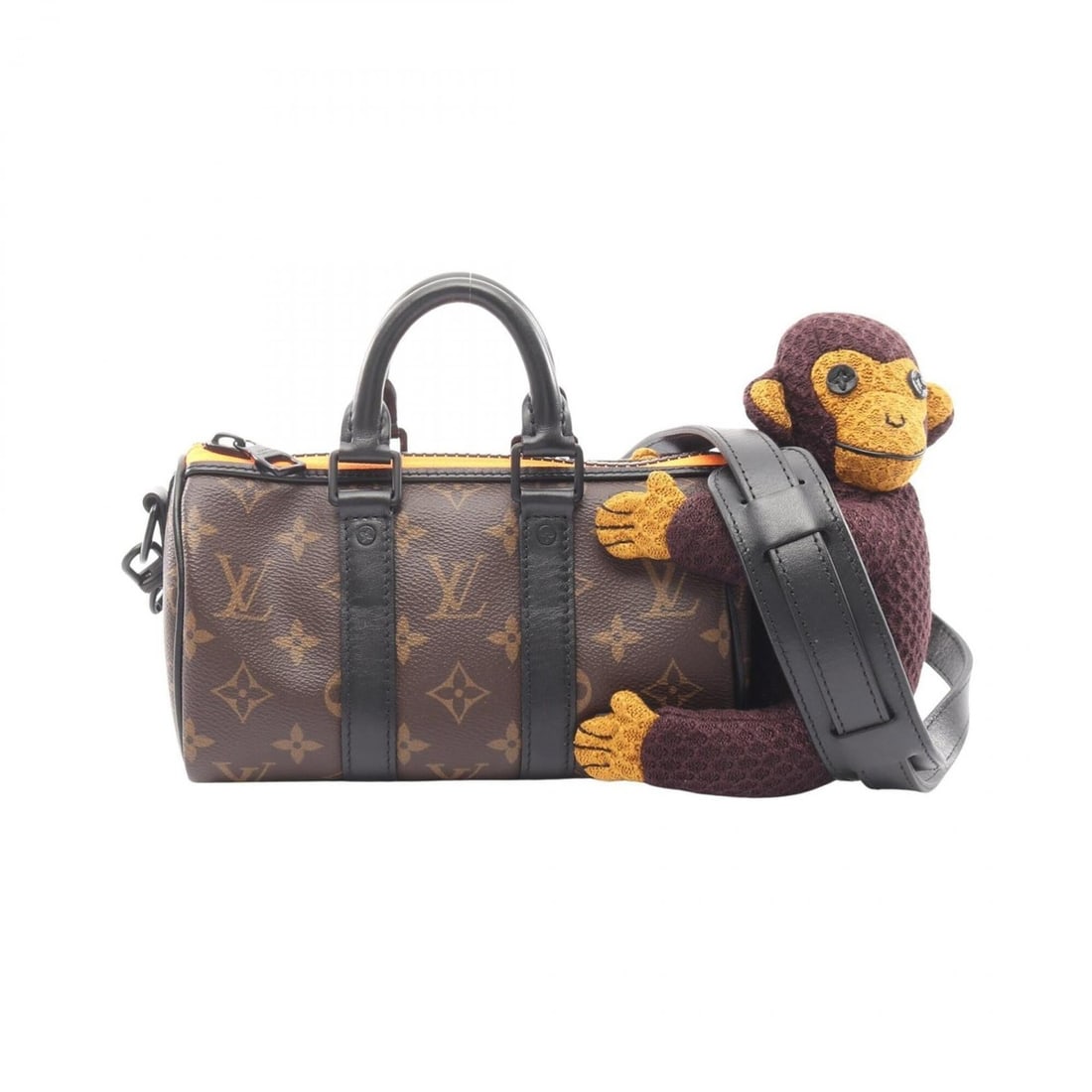 Louis Vuitton Keepall XS Monogram LV Friend Monkey Knit Puppet Handbag, Coated Canvas Leather,: --- Catalog ---Category: SizeSize (HxWxD): 12cm x 21.5cm x 9cm / 4.72'' x 8.46'' x 3.54''Category: DesignType: HandbagColor: Brown, Multi-colorGender: MenMaterial: PVC , Coated canvas , Leather Catego