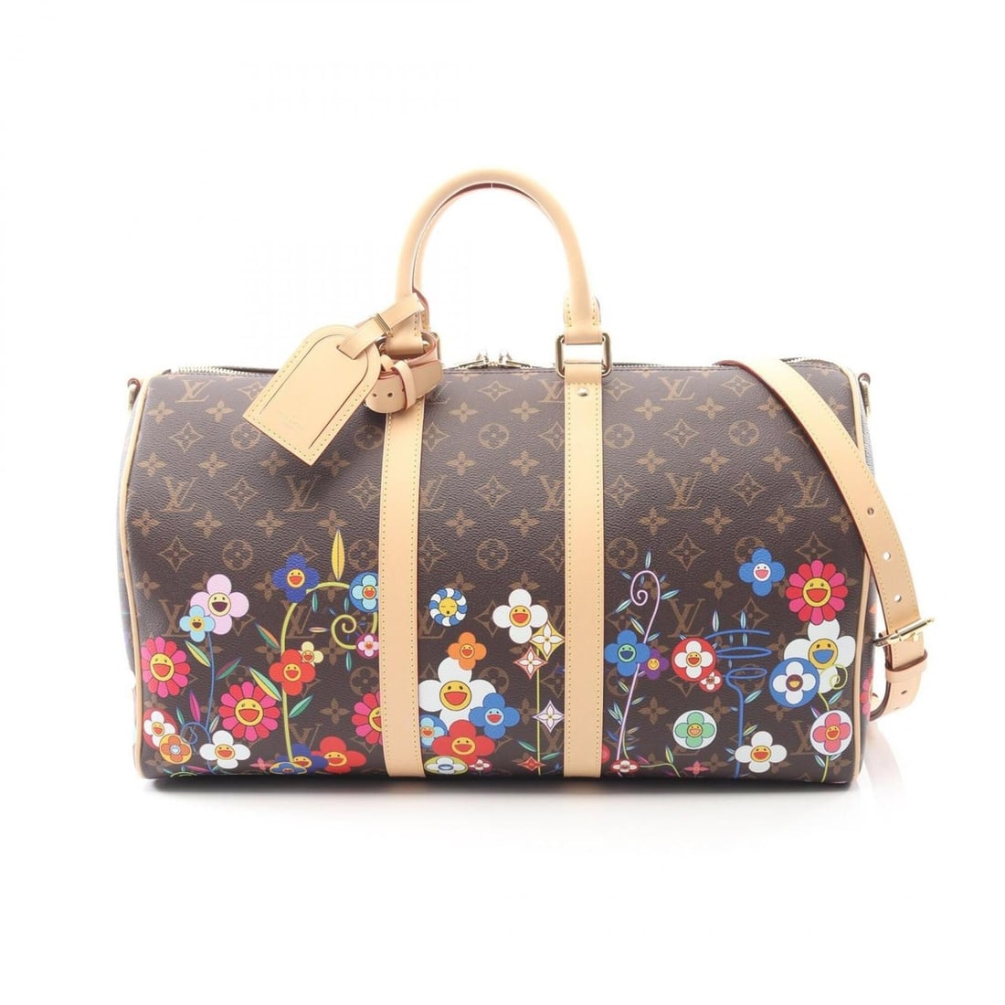 Louis Vuitton x Takashi Murakami Keepall Bandoulière 45 Monogram Boston Bag Handbag Coated Canvas: --- Catalog ---Category: SizeSize (HxWxD): 26cm x 46cm x 20cm / 10.23'' x 18.11'' x 7.87''Category: DesignType: Boston bag, HandbagColor: Brown, Multi-colorGender: Men,WomenMaterial: PVC , Coated canv