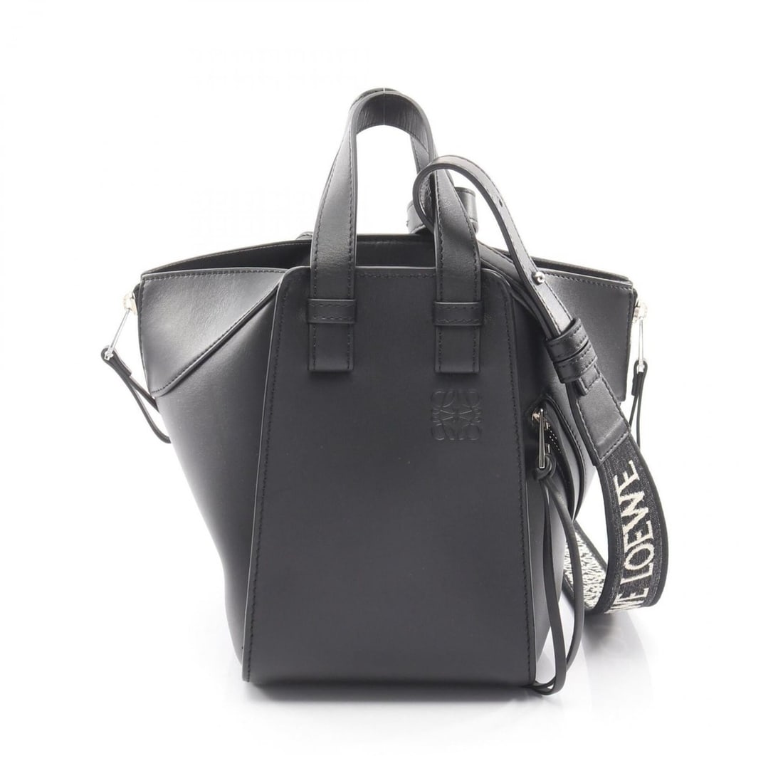 Loewe Hammock Bag Compact Handbag Leather Canvas Women's Black A538H13X14: --- Catalog ---Category: SizeSize (HxWxD): 20cm x 14cm x 18cm / 7.87'' x 5.51'' x 7.08''Category: DesignType: HandbagColor: BlackGender: WomenMaterial: Leather , Canvas Category: GeneralMPN: A538H13X1