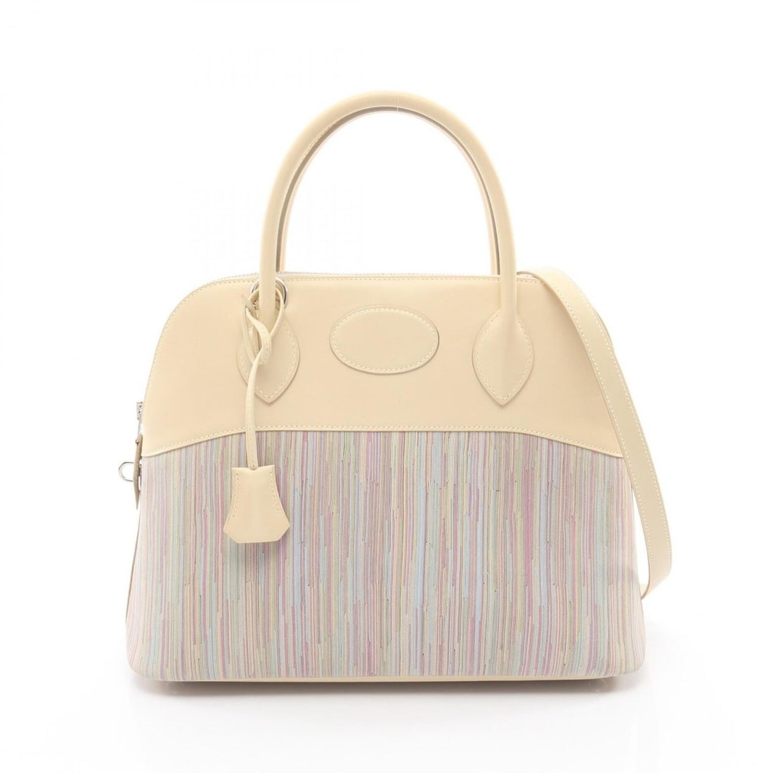 Hermes Bolide 31 Handbag, Calfskin (Cowhide), Vibrato Box Calf Leather, Women's, Beige/Multicolor (1 of 16)