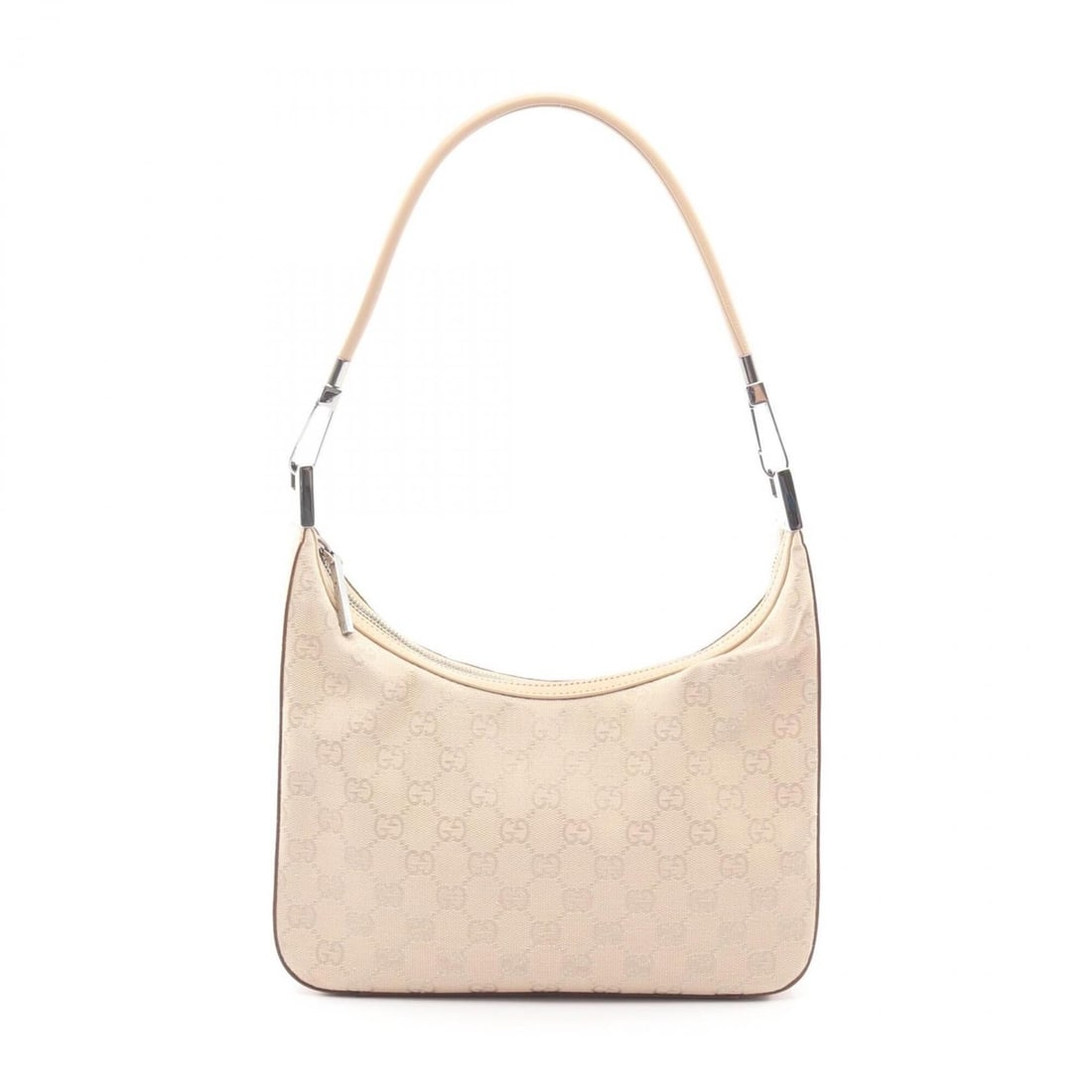 Gucci GG Canvas Shoulder Bag/Handbag, and Leather, Women's, Beige, 01233: --- Catalog ---Category: SizeSize (HxWxD): 15cm x 26cm x 5cm / 5.9'' x 10.23'' x 1.96''Category: DesignType: Handbag, Shoulder bagColor: BeigeGender: WomenMaterial: GG canvas , Leather Category: Gener